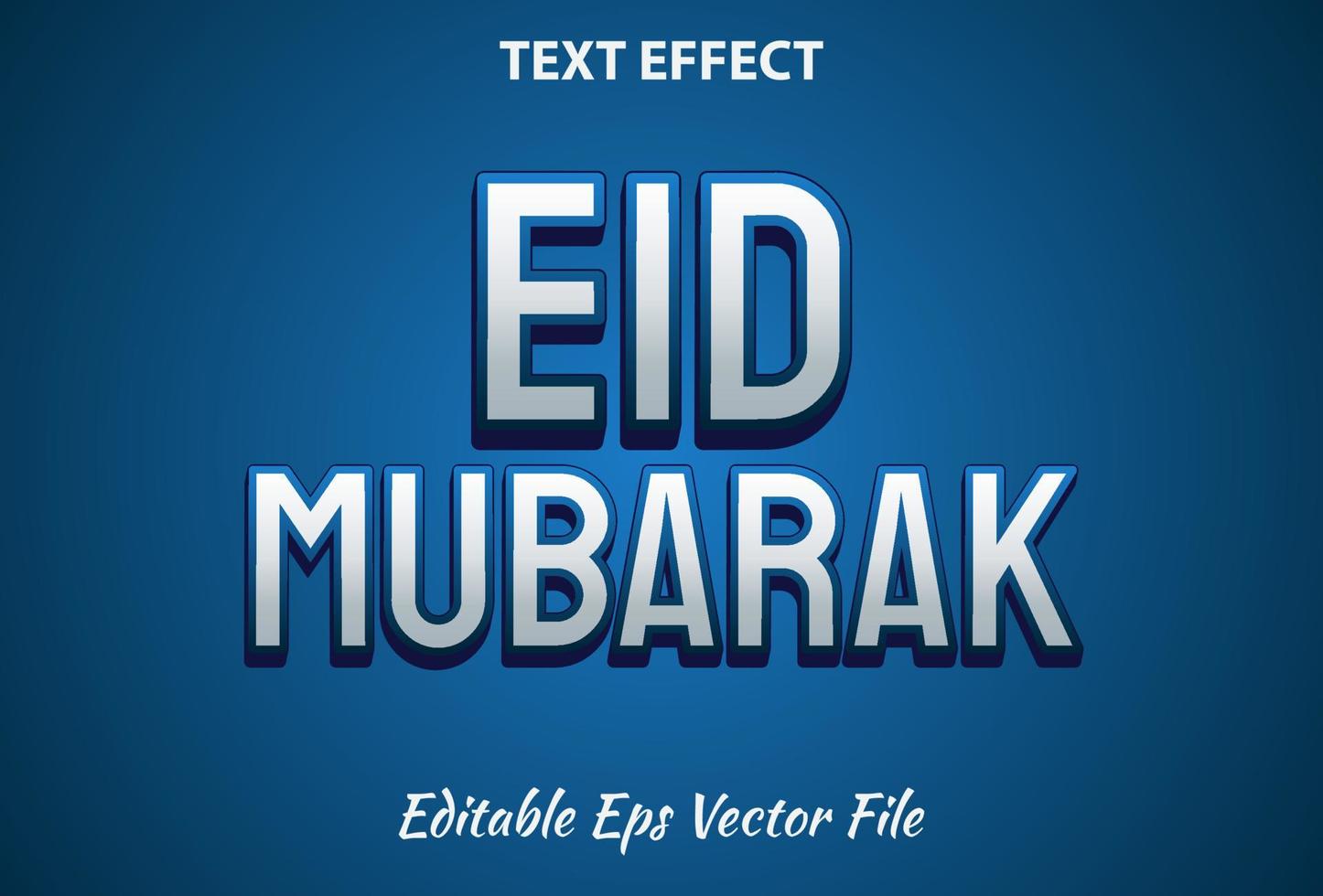 eid mubarak text effect editable blue color. vector