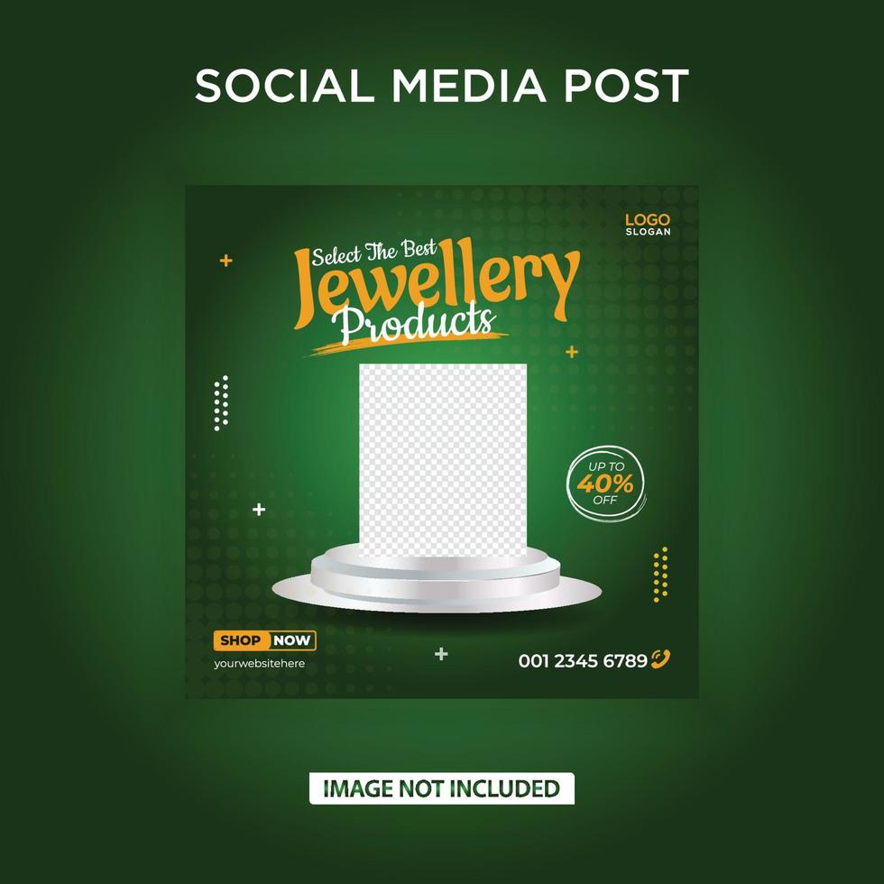 jewelery product social media banner post vector