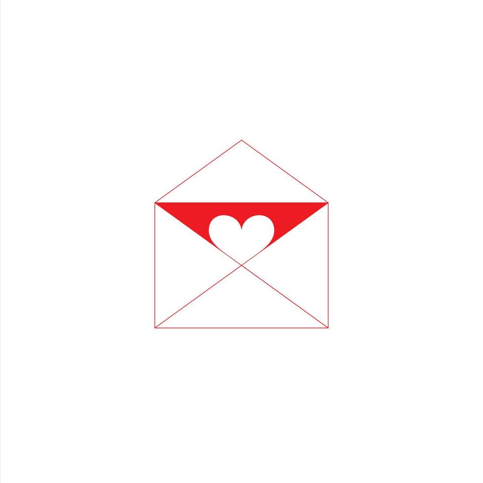 Open envelope with heart icon inside. vector