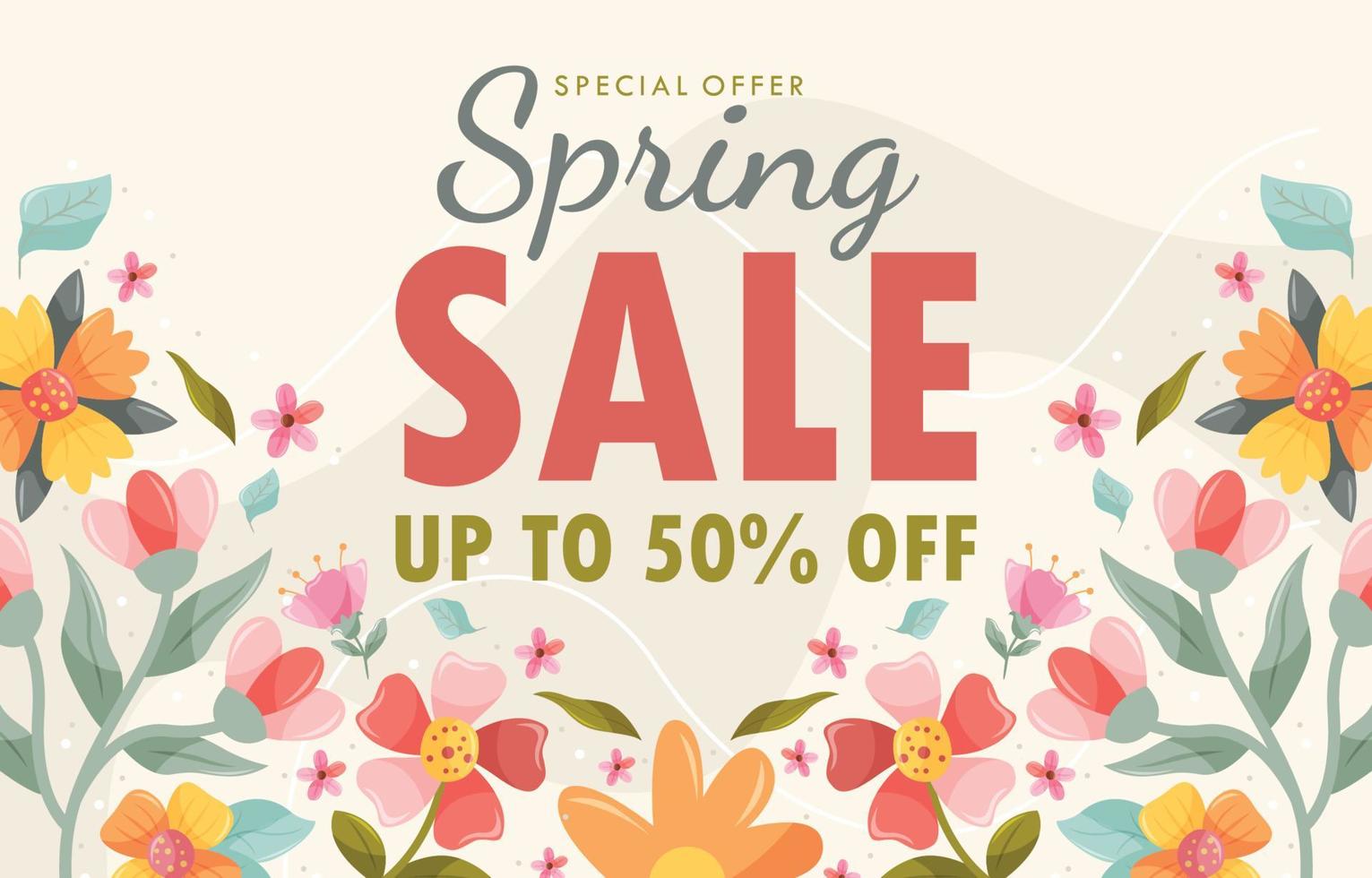 Floral Spring Marketing Background vector