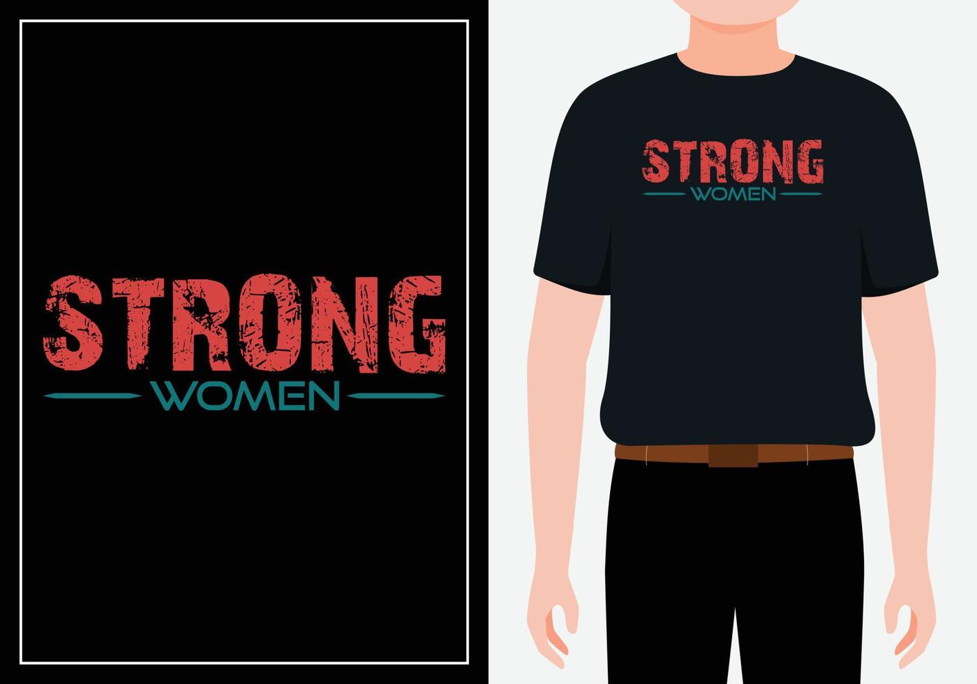 vector libre de diseño de camiseta de tipografía de mujer fuerte