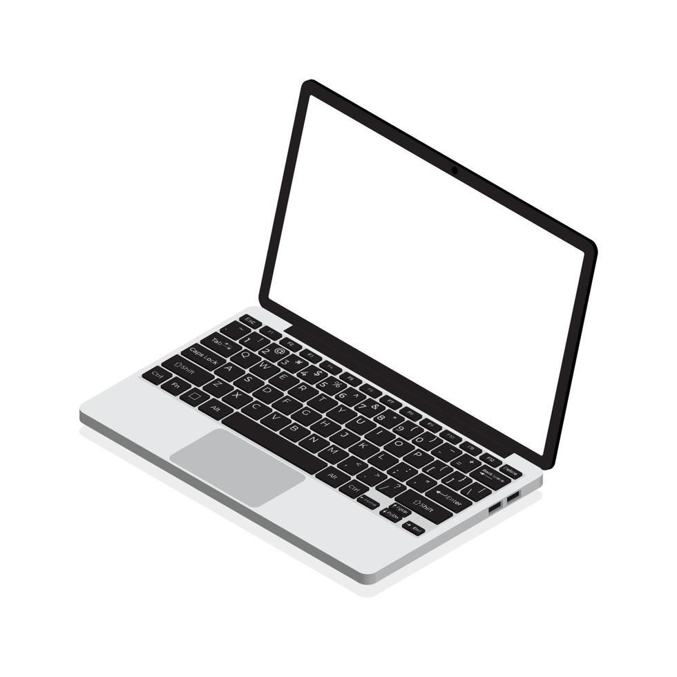Isometric Laptop. Vector 3d isometric laptop computer. Vector illustration