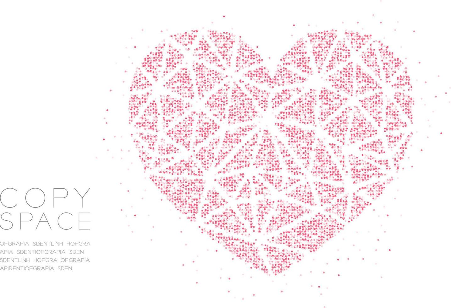 Heart icon Abstract Geometric Circle dot pixel pattern, Valentine's day concept design pink color illustration on white background with copy space, vector eps 10
