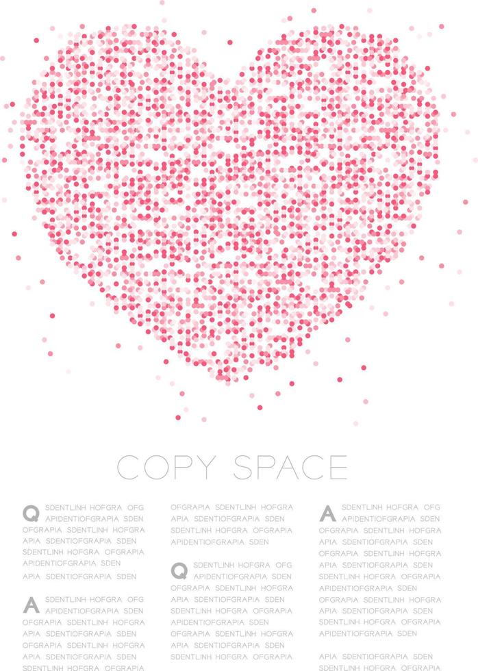 Heart icon Abstract Geometric Circle dot pixel pattern, Valentine's day concept design pink color illustration on white background with copy space, vector eps 10