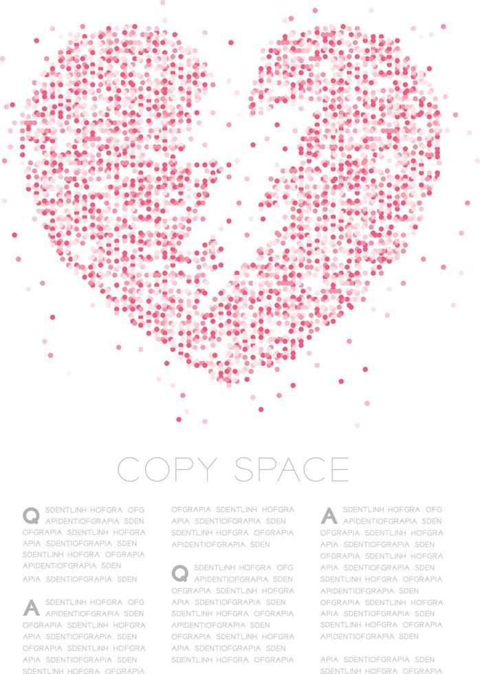 Breaking Heart icon Abstract Geometric Circle dot pixel pattern, Valentine's day concept design pink color illustration on white background with copy space, vector eps 10