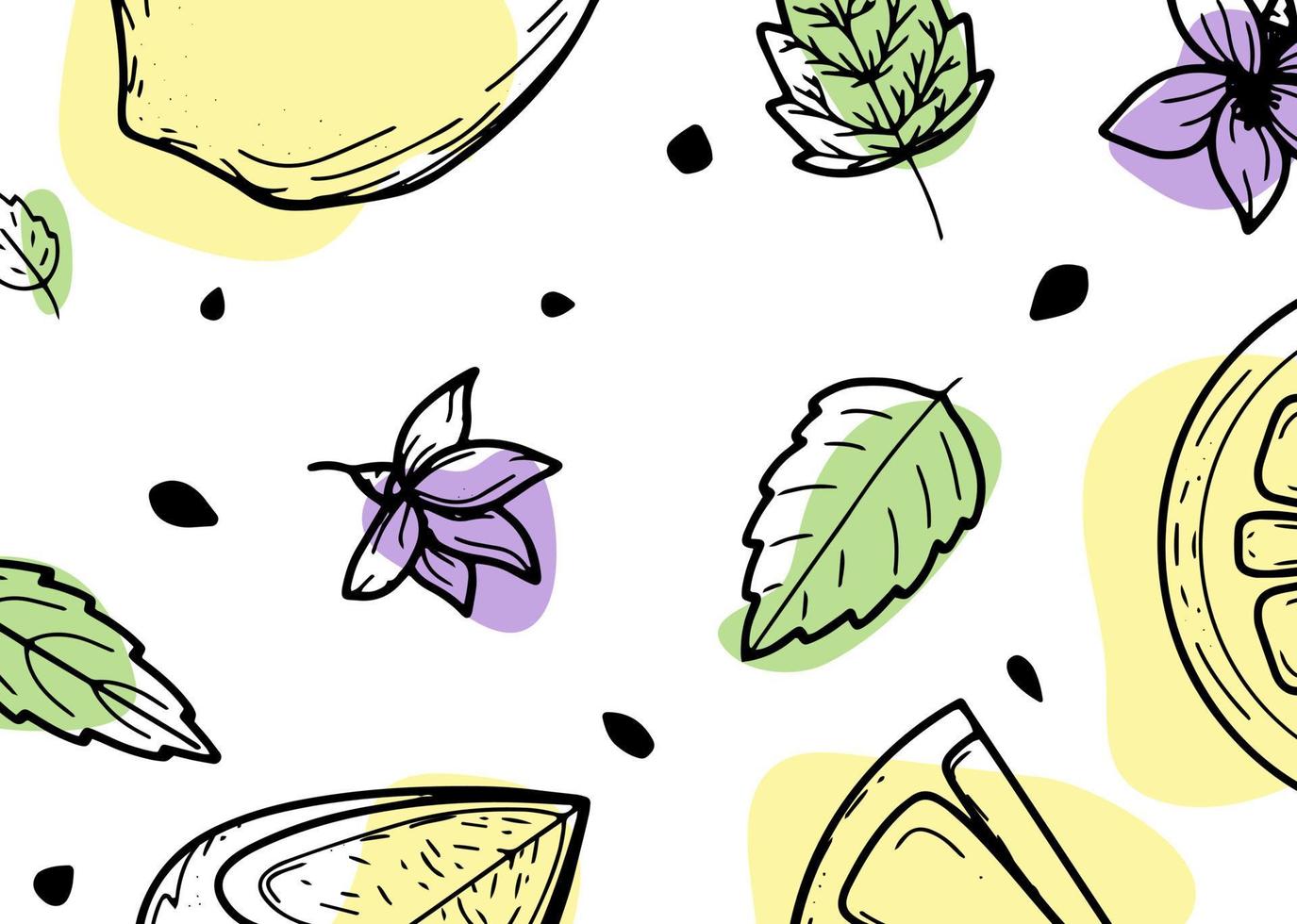 hermoso fondo con limones, flores, licencia. ilustración vectorial dibujada a mano de frutas. banner en el estilo de grabado. diseño botánico y cítrico vintage. para afiches, impresiones, papel tapiz, portadas vector