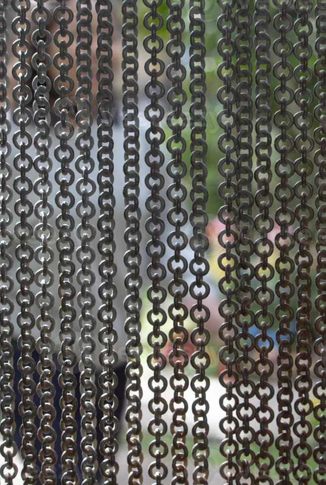 Beautiful curtain chains with background blur. Used as a background image. photo