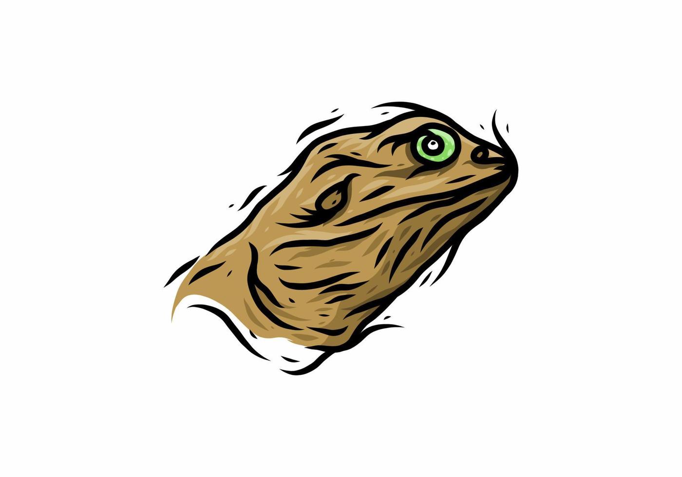 Brown head of lizard illustration drawing vector