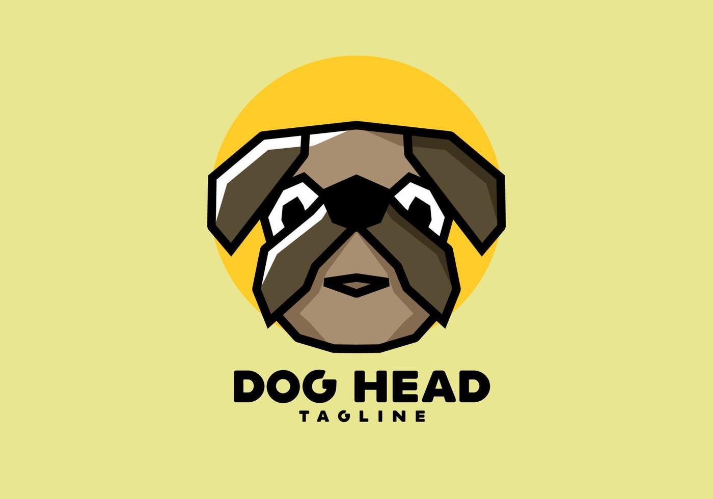 Stiff art style of dog head vector