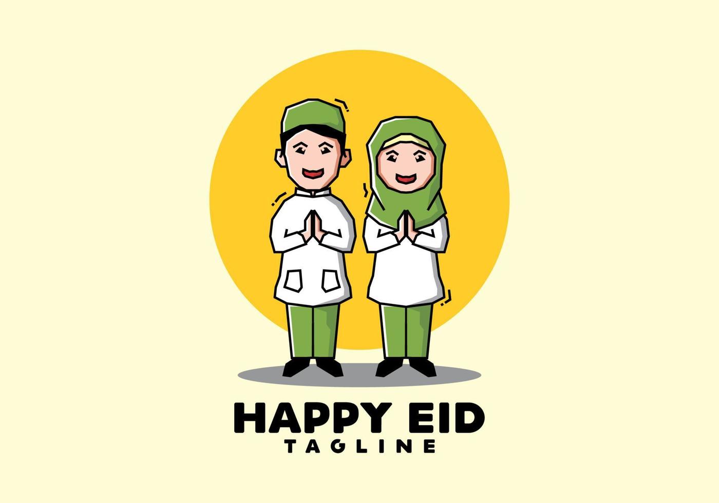 Stiff art style of happy ied character vector