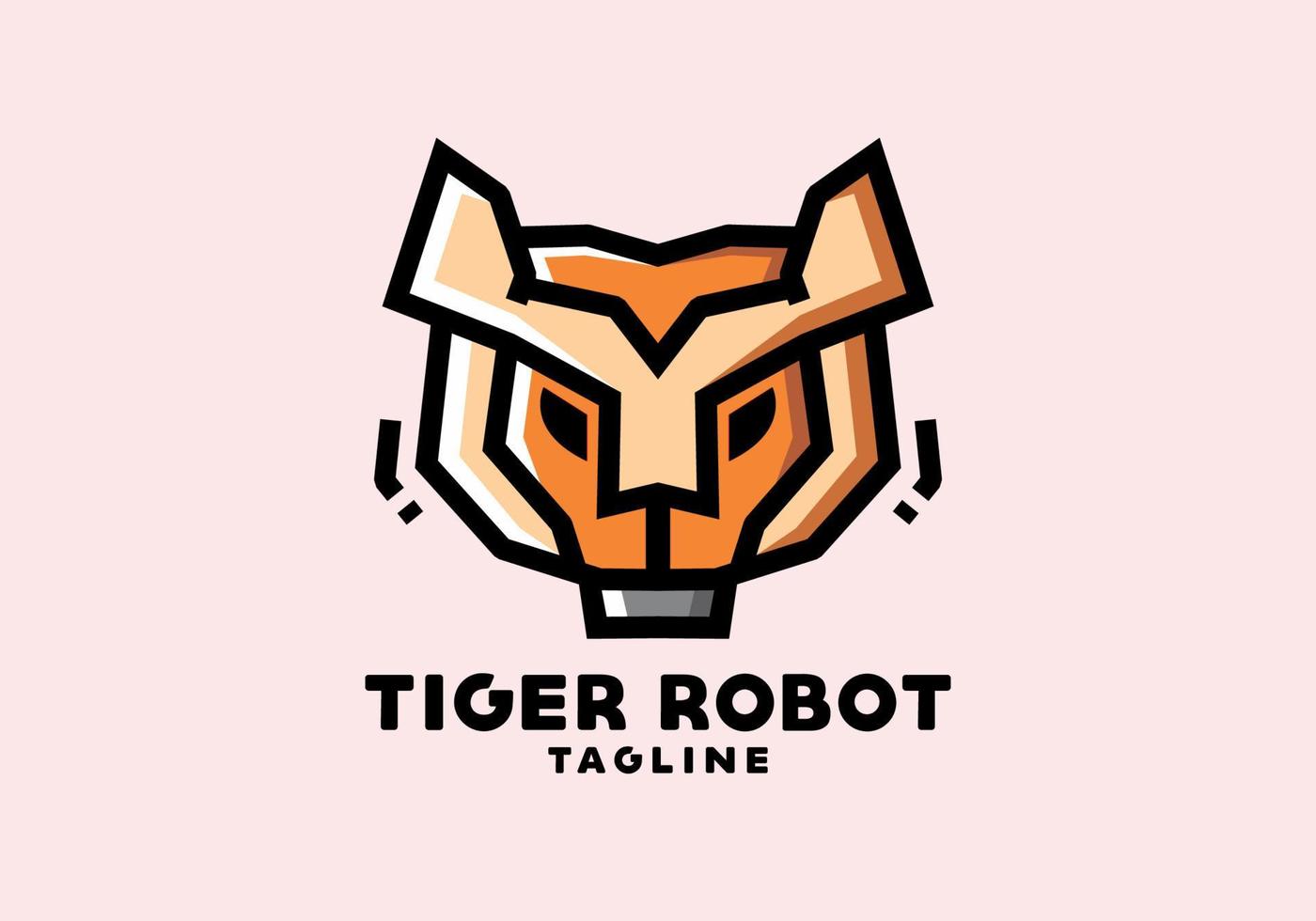 Stiff art style of tiger robot vector