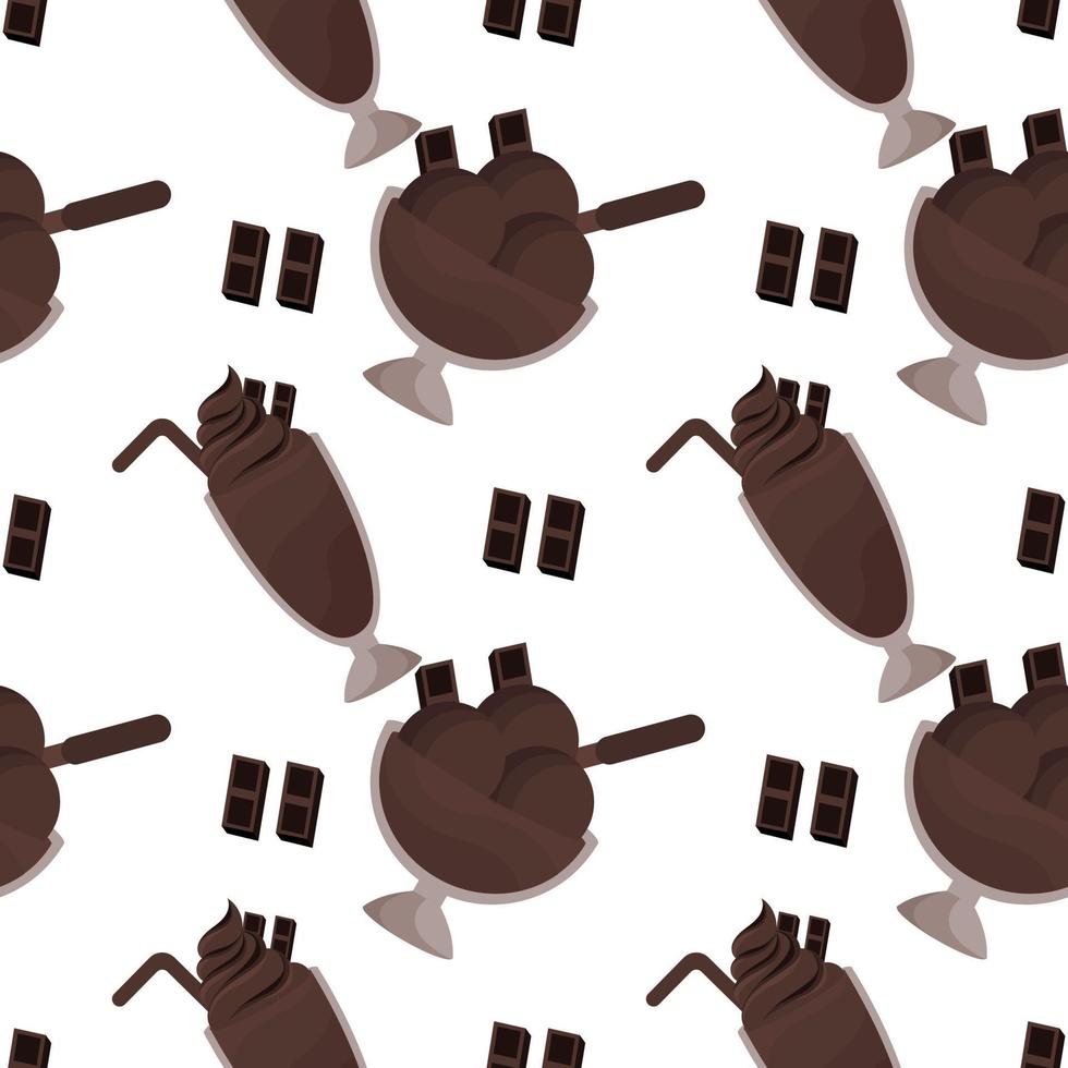 seamless pattern of chocolate ice cream 2 vector