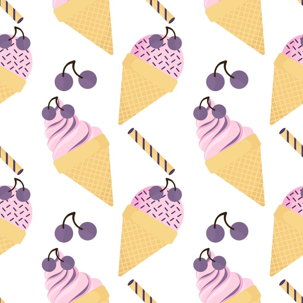grape ice cream seamless pattern vector