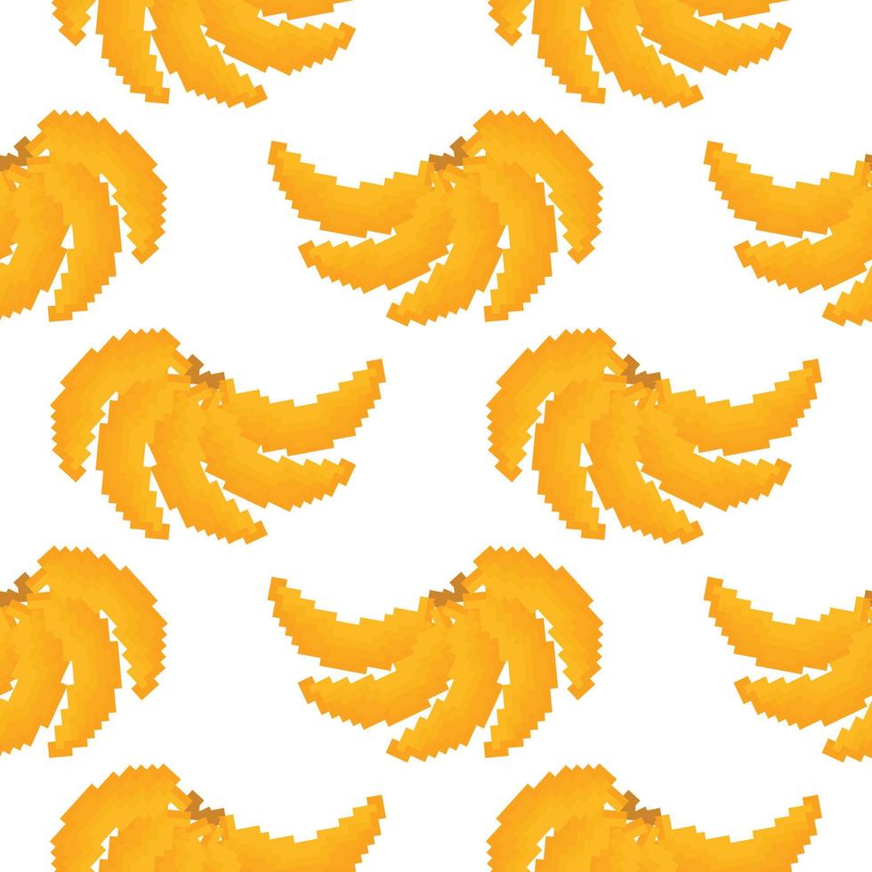 patrón sin costuras de fruta de plátano en estilo píxel 2 vector