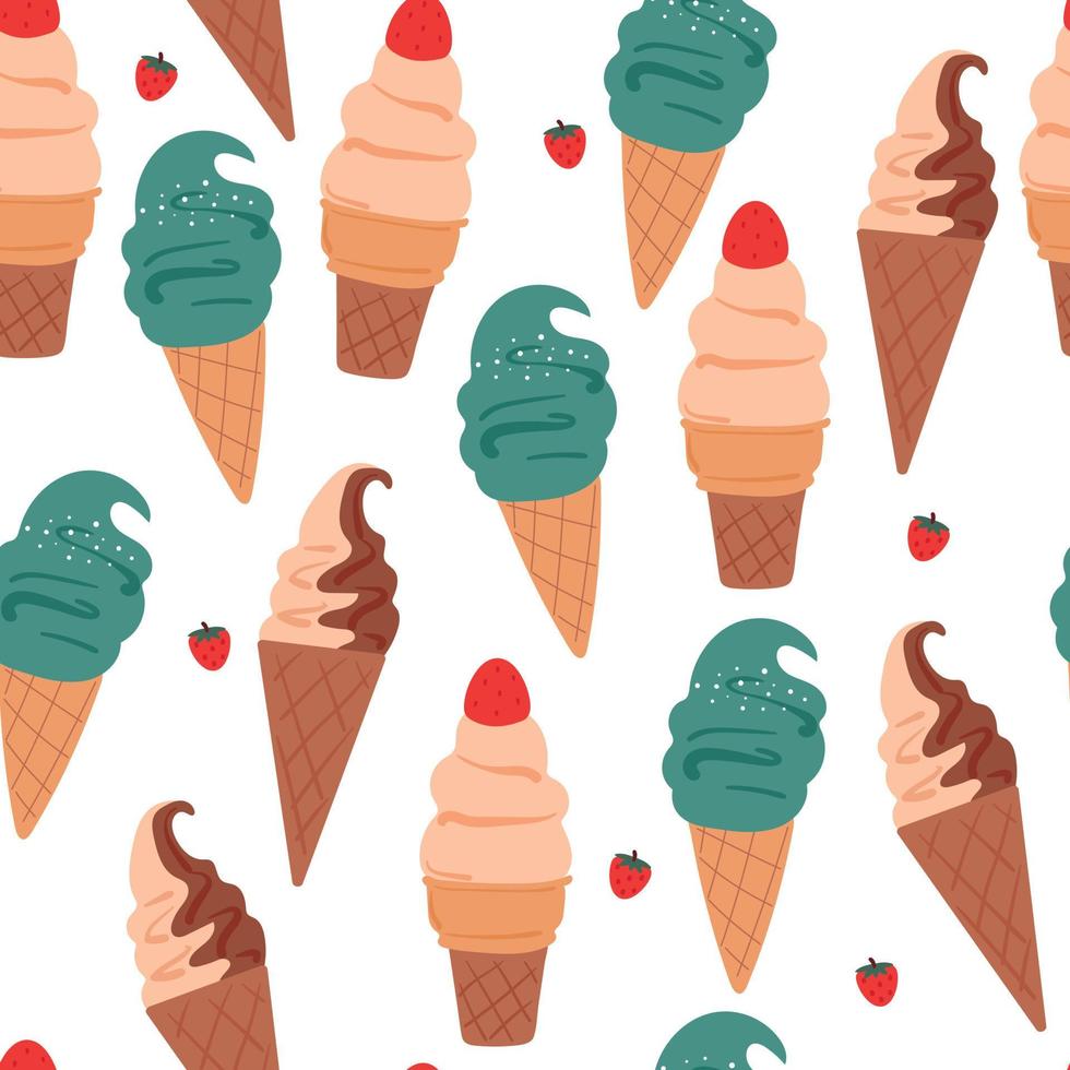 seamless pattern hand drawing dessert and cake. for fabric print, textile, gift wrapping paper vector