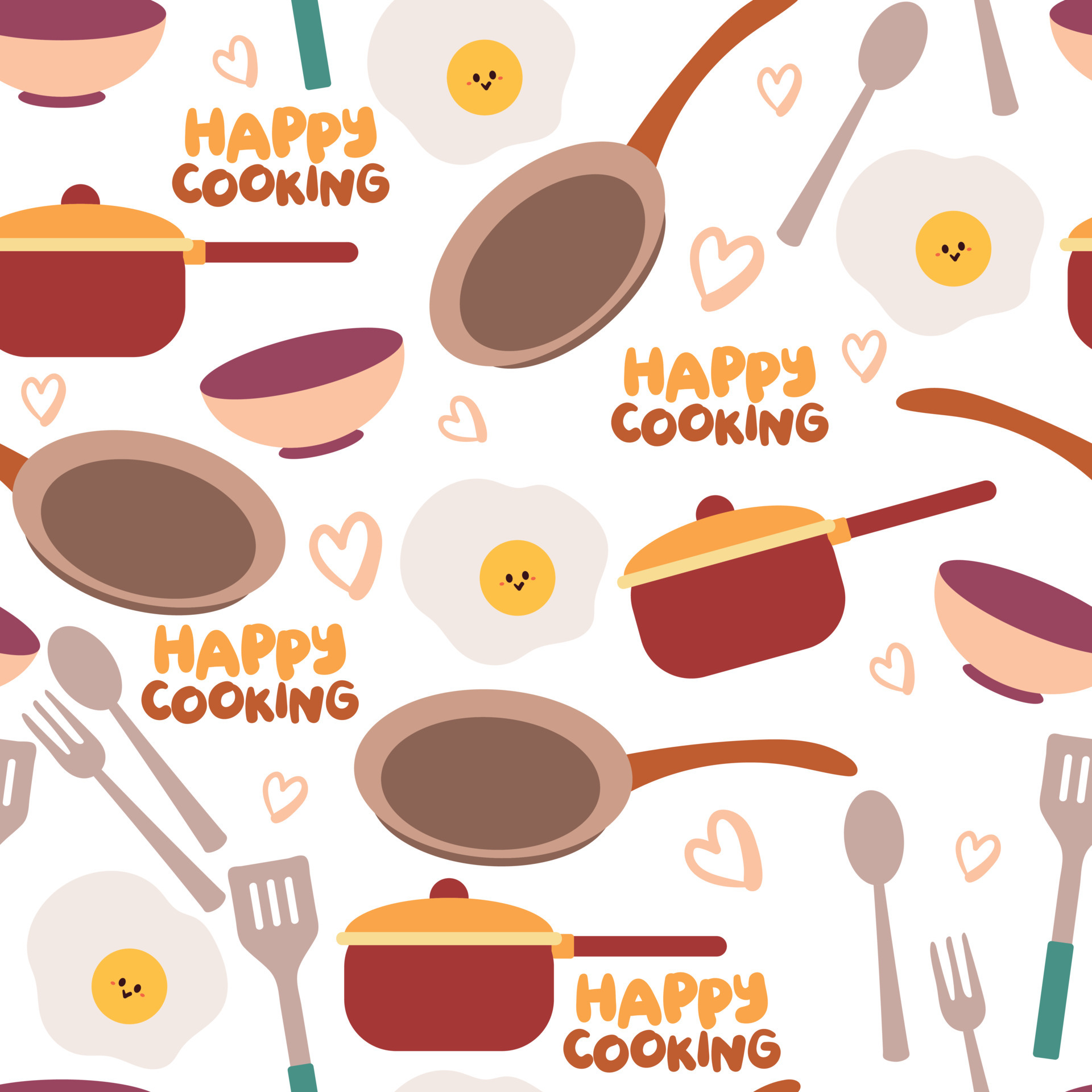 seamless pattern hand drawing cartoon kitchen set and cooking. for kids  wallpaper, fabric print, textile, gift wrapping paper 6523384 Vector Art at  Vecteezy