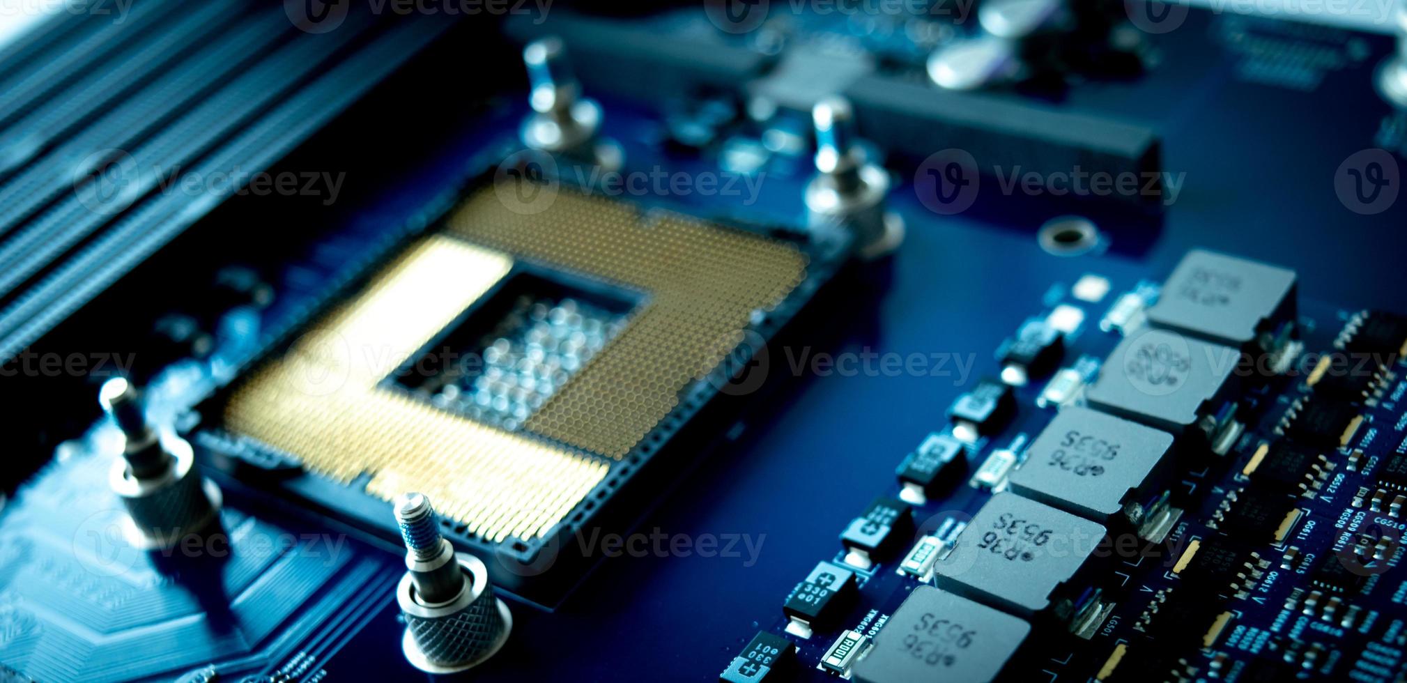 Circuit computer motherboard, Circuit chip board. photo