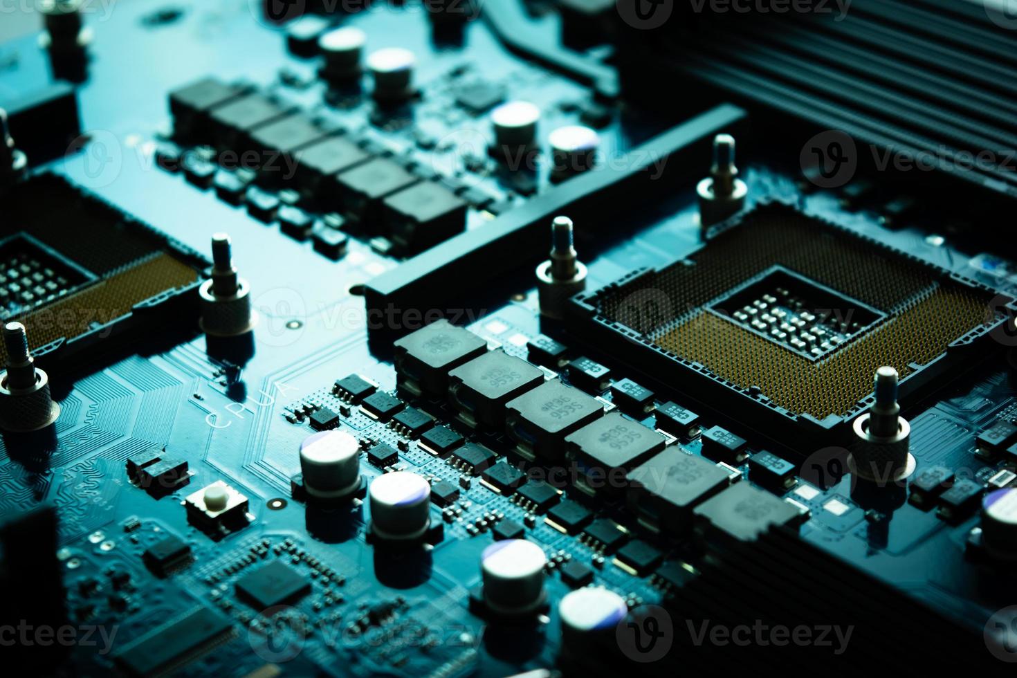 Circuit computer motherboard, Circuit chip board. photo