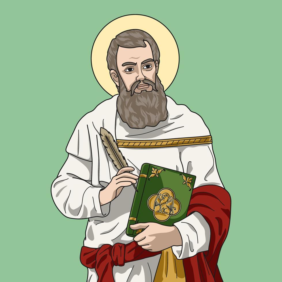 Saint Mark the Evangelist Colored Vector Illustration