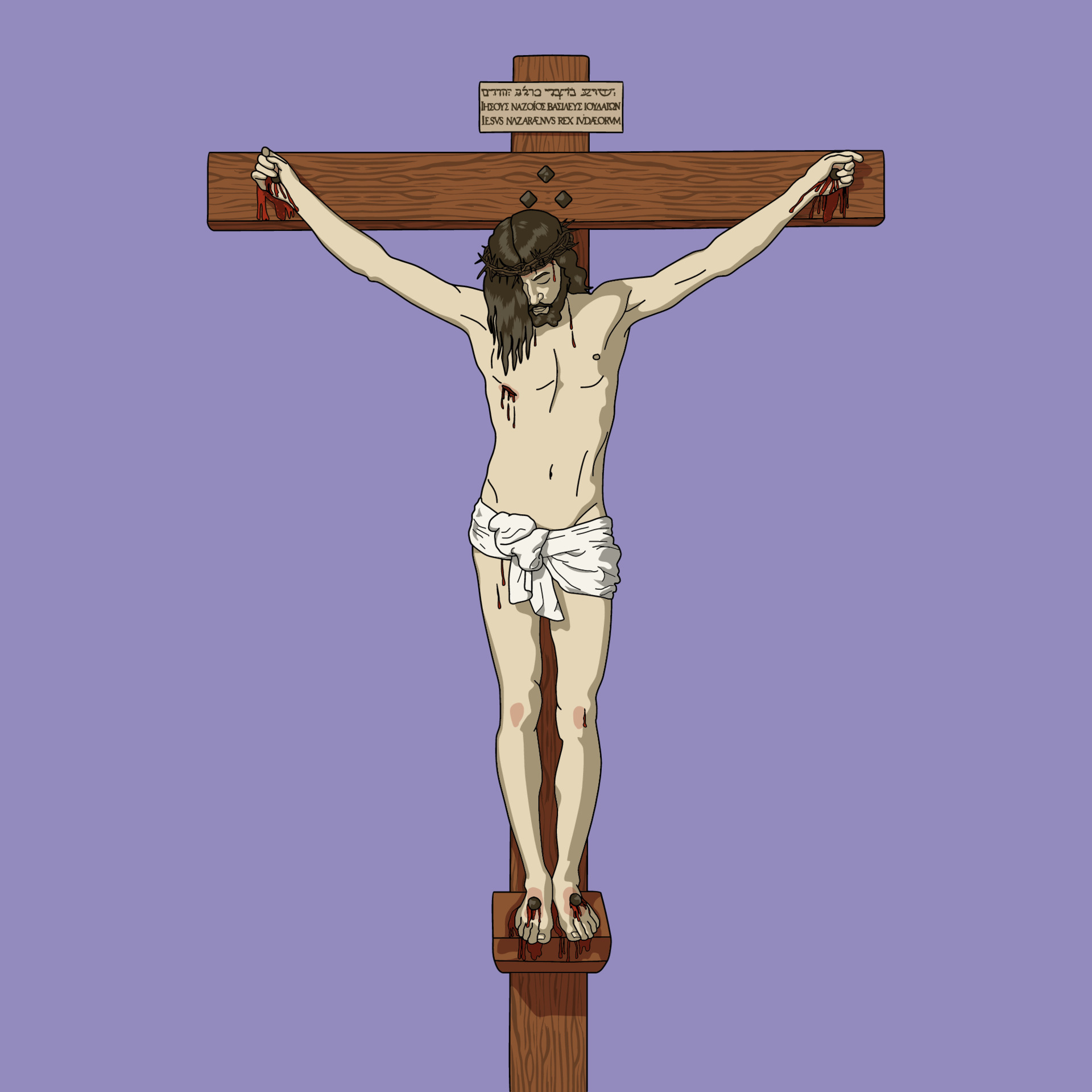 Jesus Christ Crucified Dead on the Cross Colored Vector Illustration  6523574 Vector Art at Vecteezy