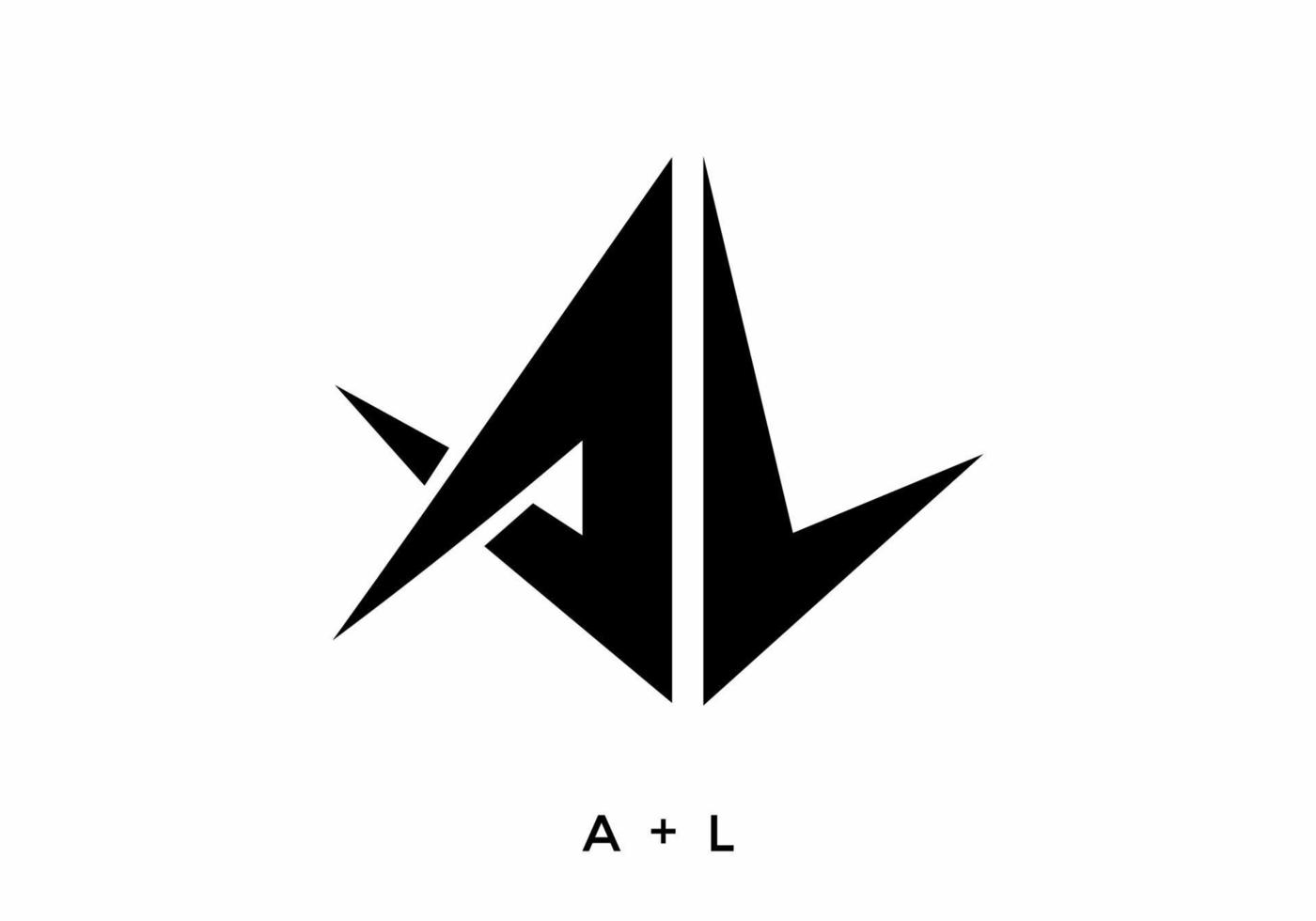 Black color of AL initial letter vector