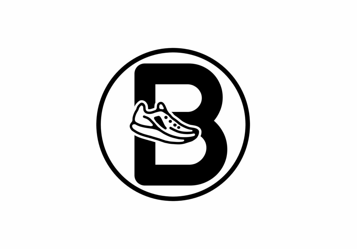 Black B initial letter with shoes in circle vector