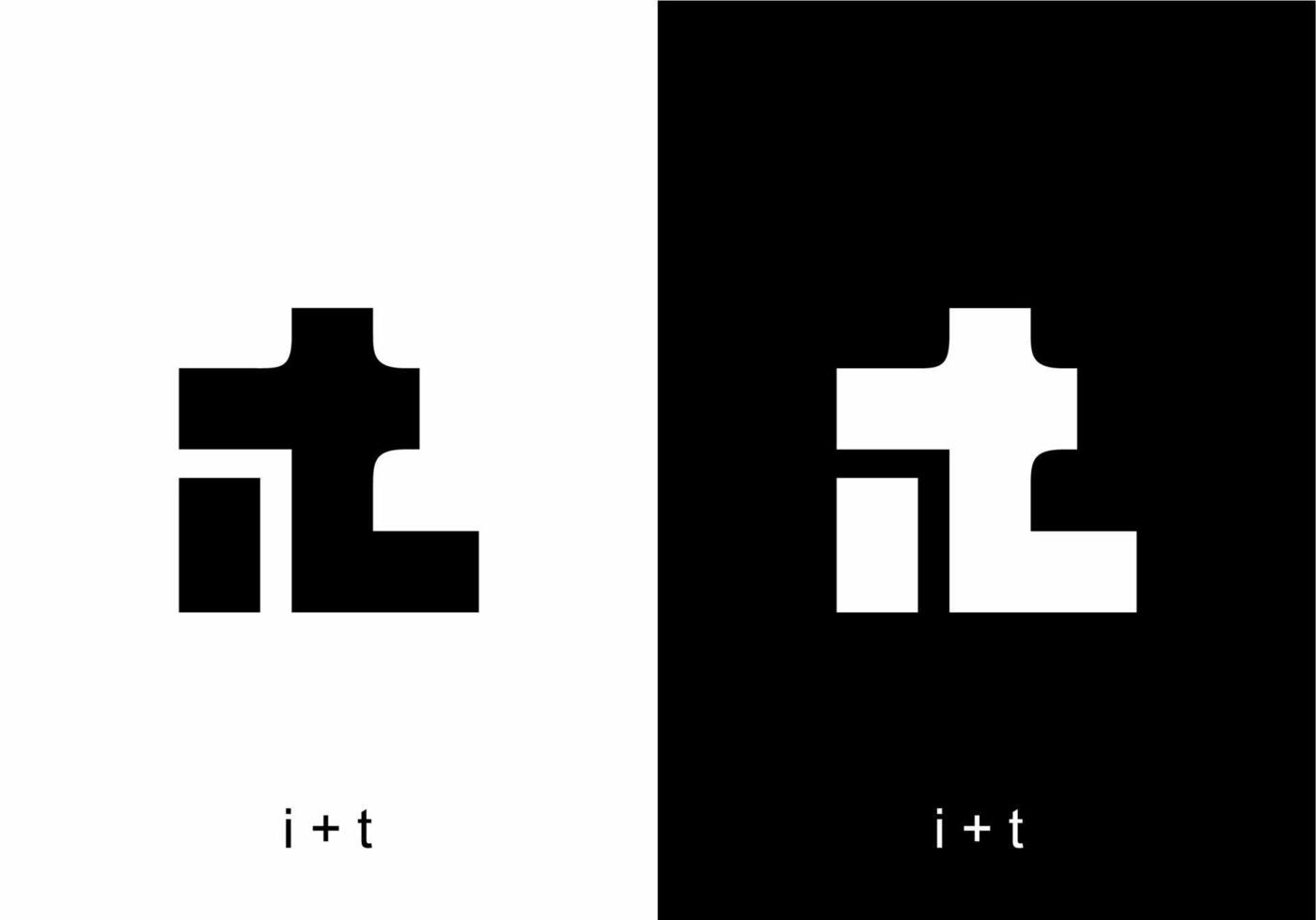 Black and white it initial letter text vector