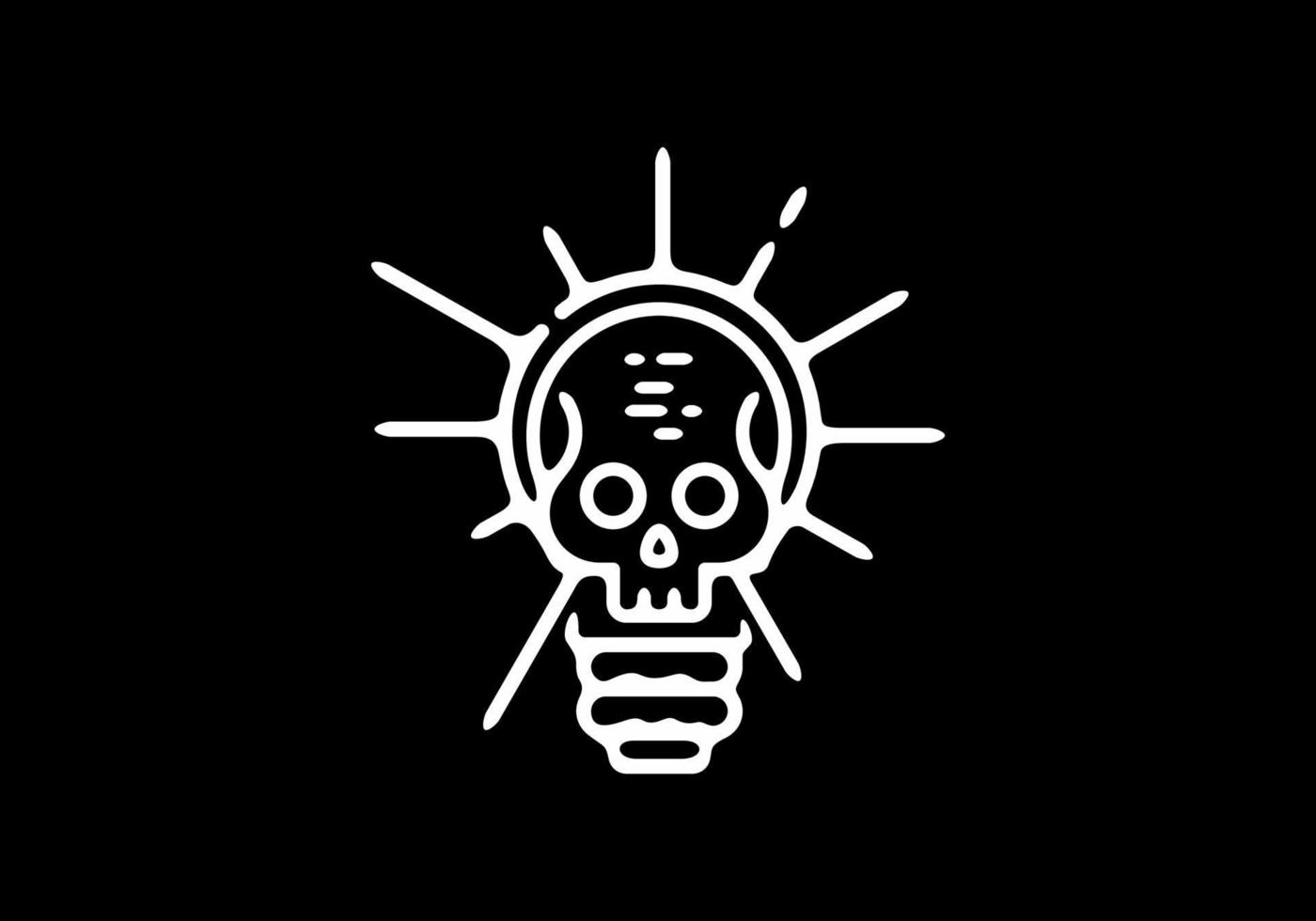 black bulb lamp skull illustration vector