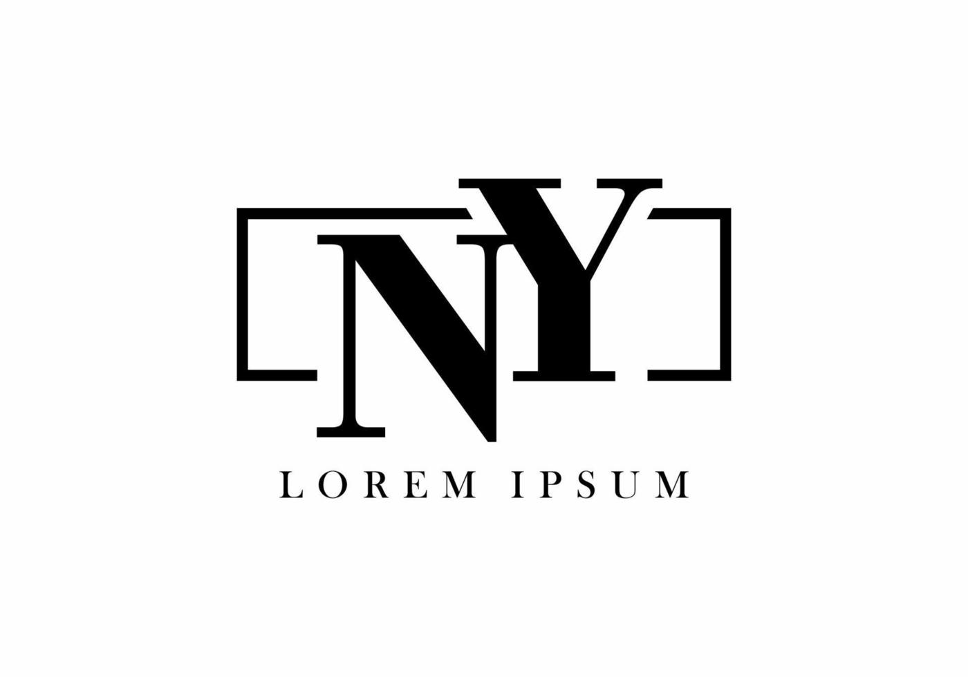 Black color of NY initial letter vector