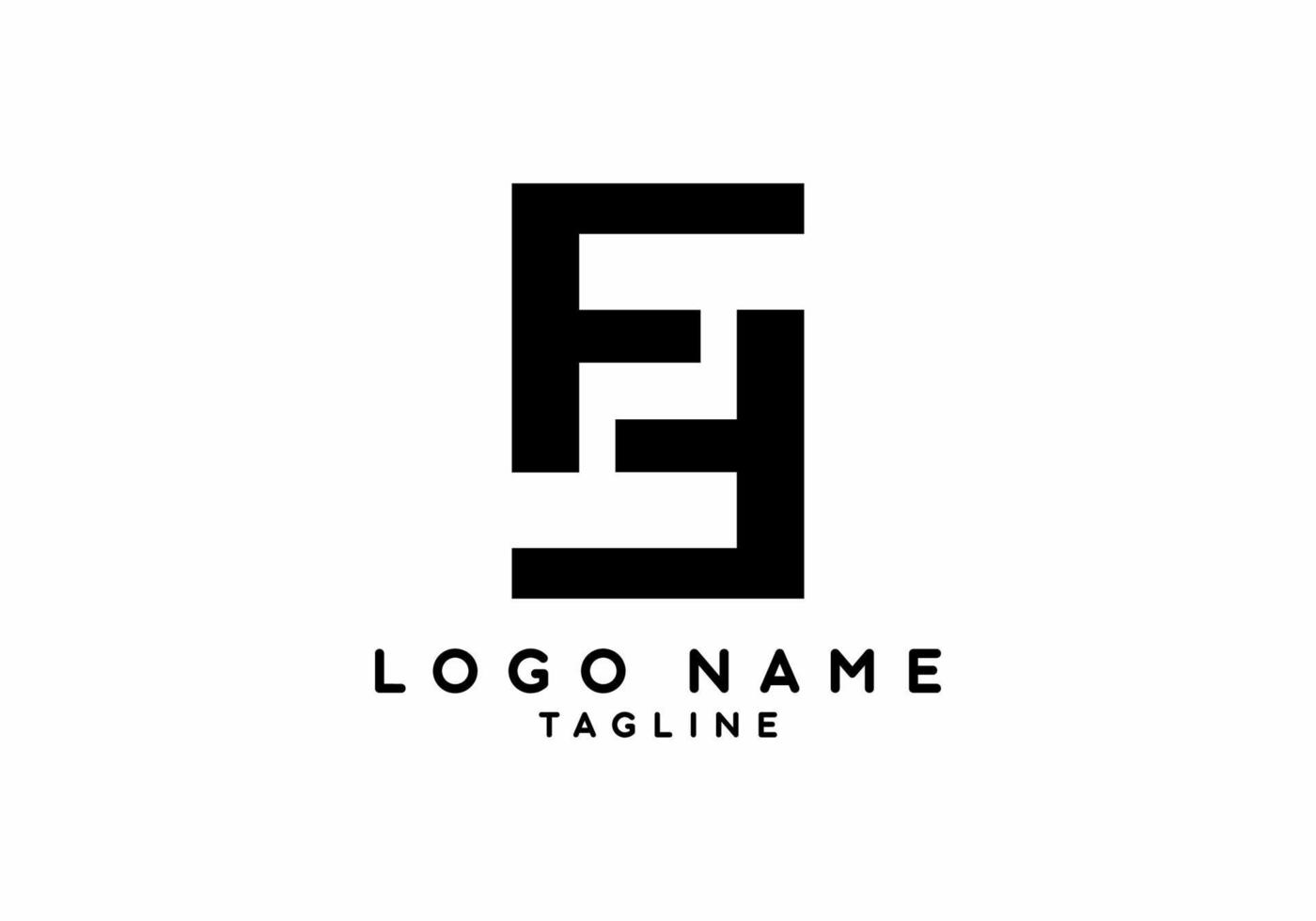 Black FF initial letter logo vector