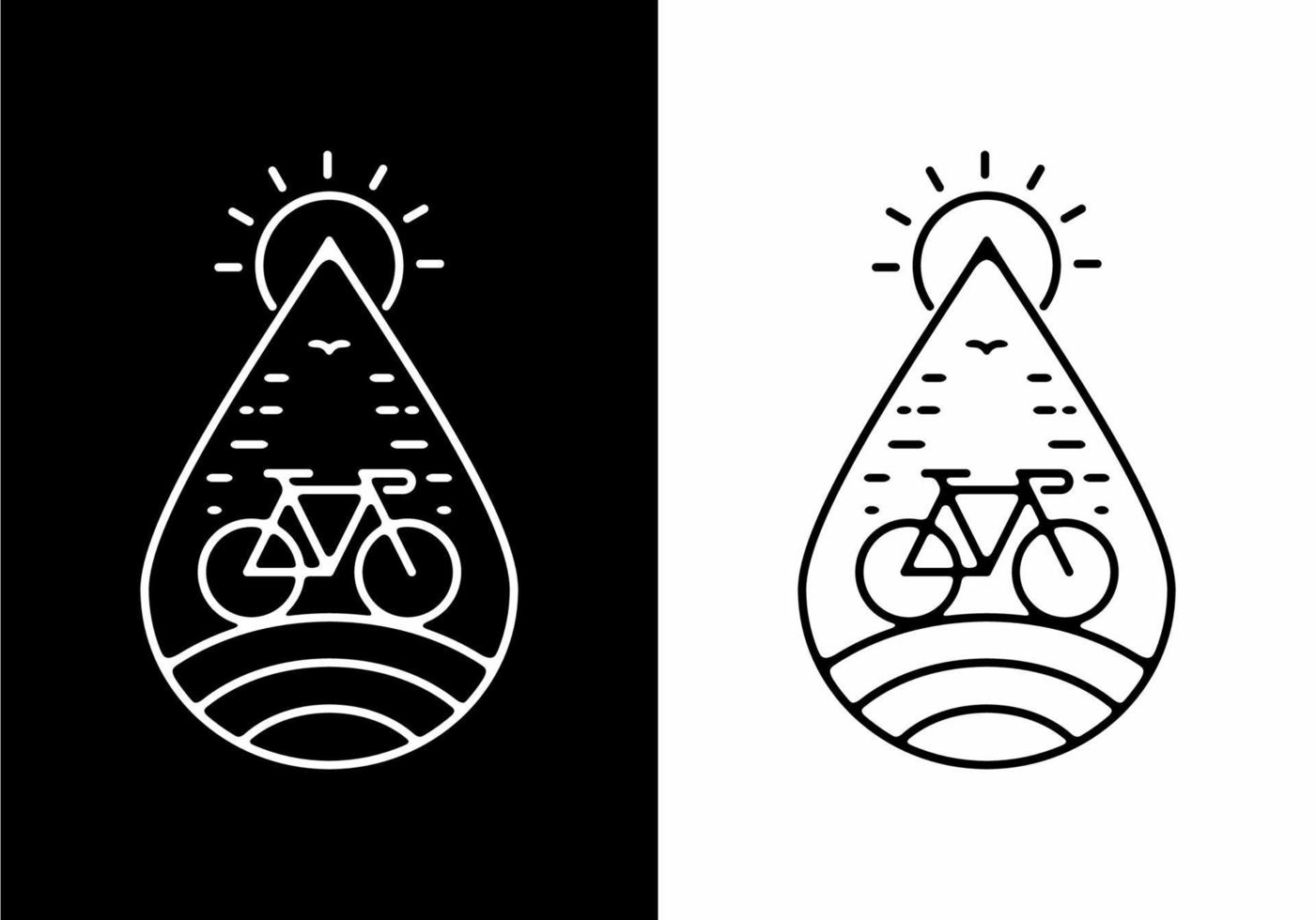 blanco y negro del arte lineal de la bicicleta vector