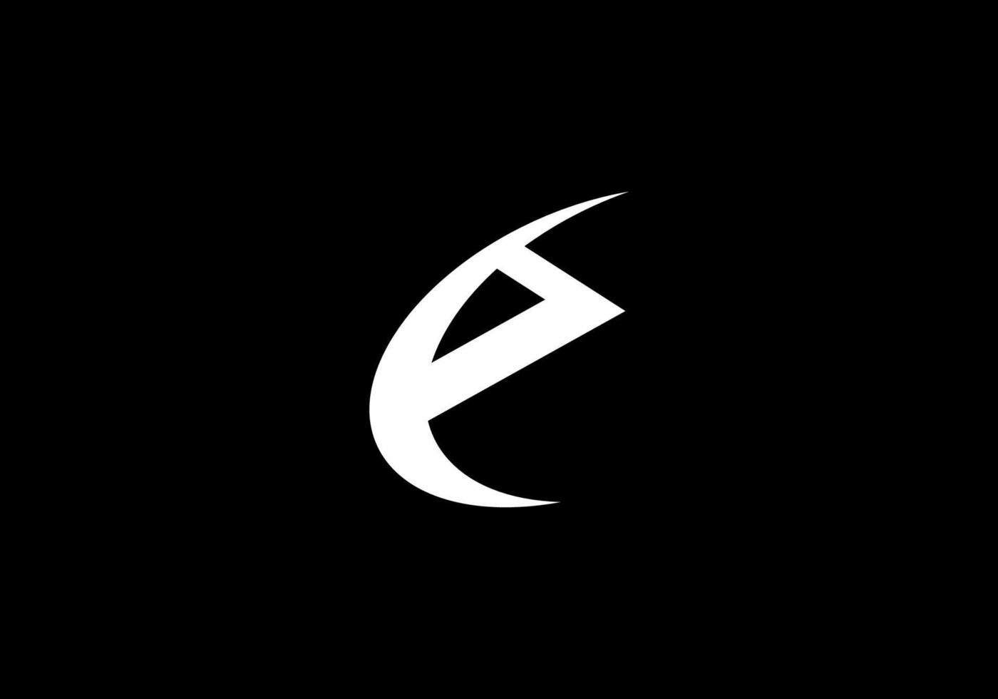 Black and white of e initial letter vector