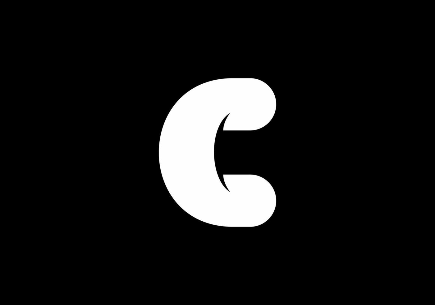Black and white monogram of C initial letter vector
