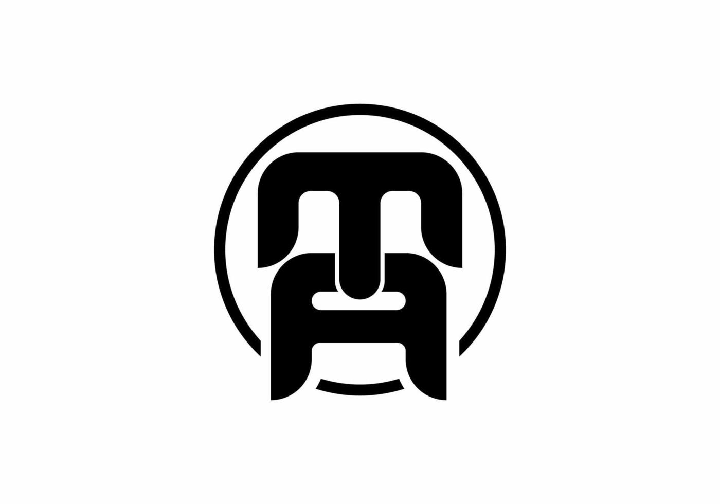 Black color of MA or AM initial letter vector