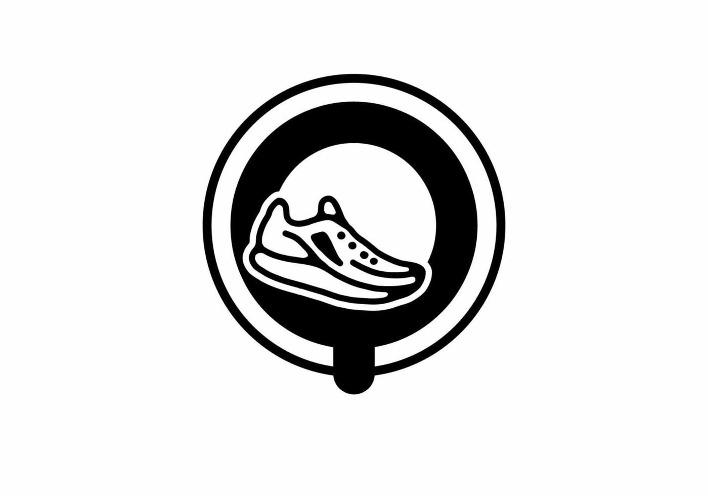 Black Q initial letter with shoes in circle vector