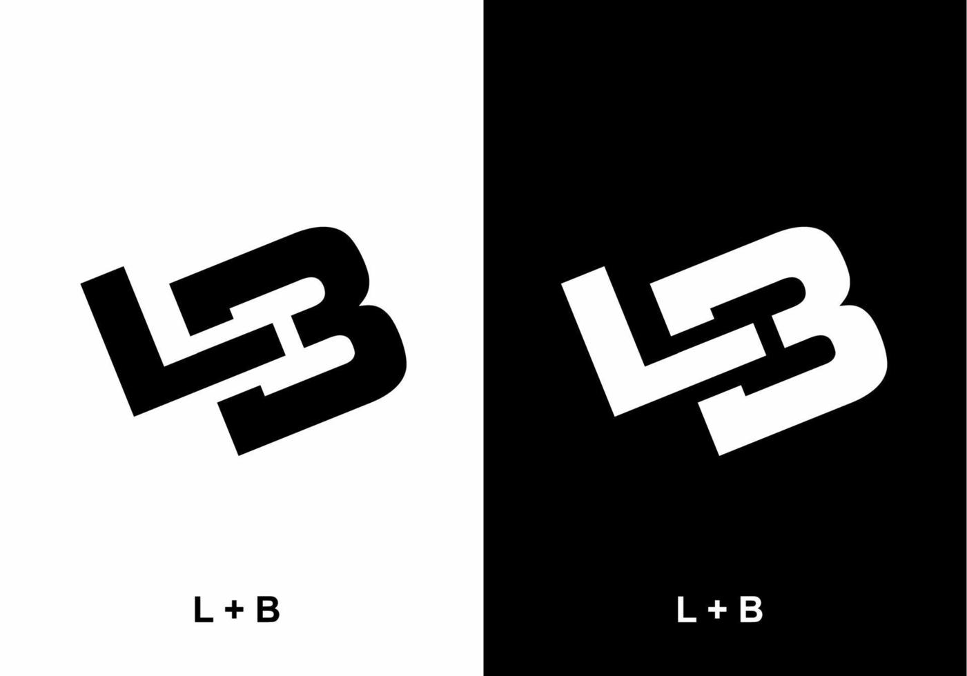 letra inicial lb en blanco y negro vector