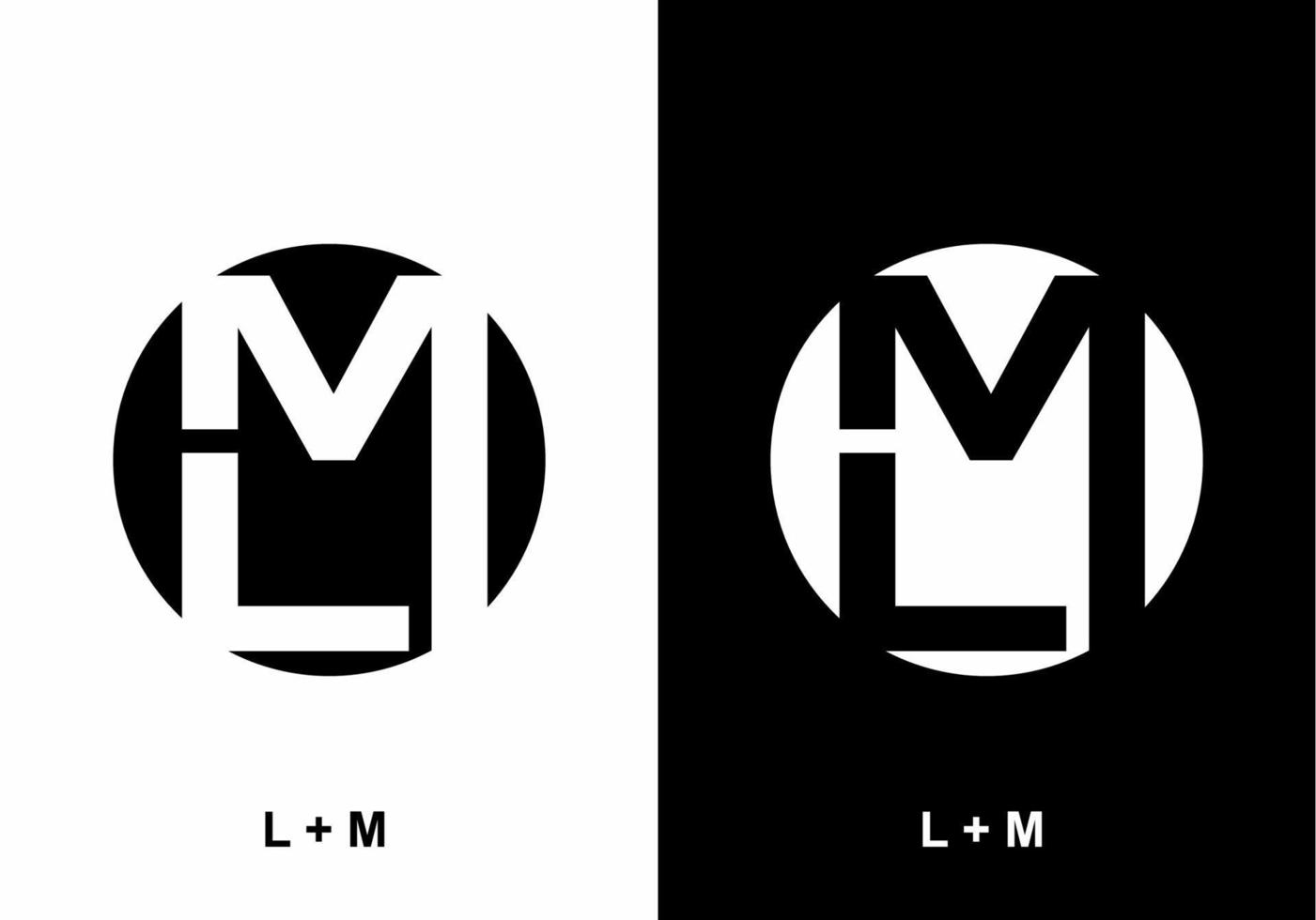 Black and white LM initial letter vector