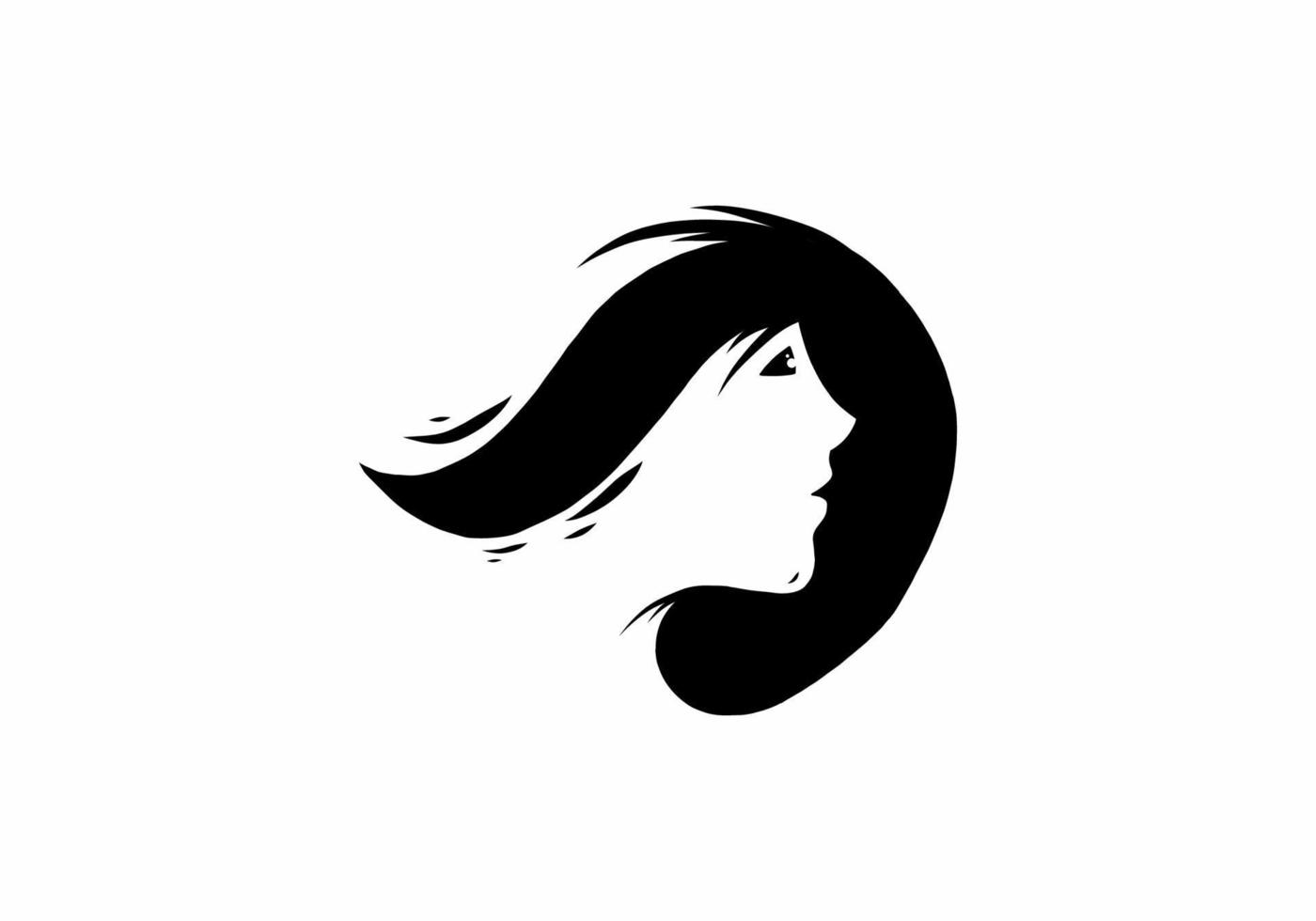 Black and white negative space style of woman face vector