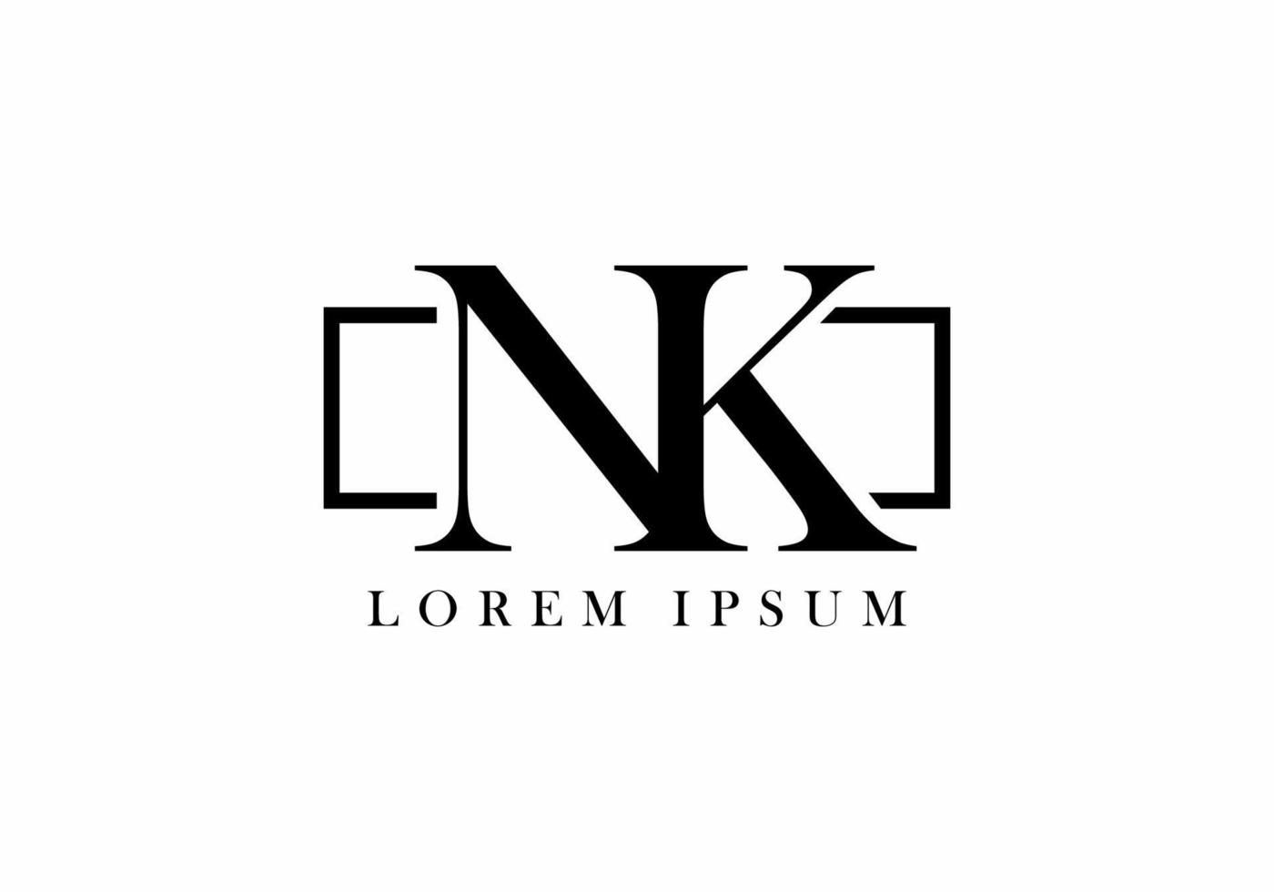 Black color of NK initial letter vector