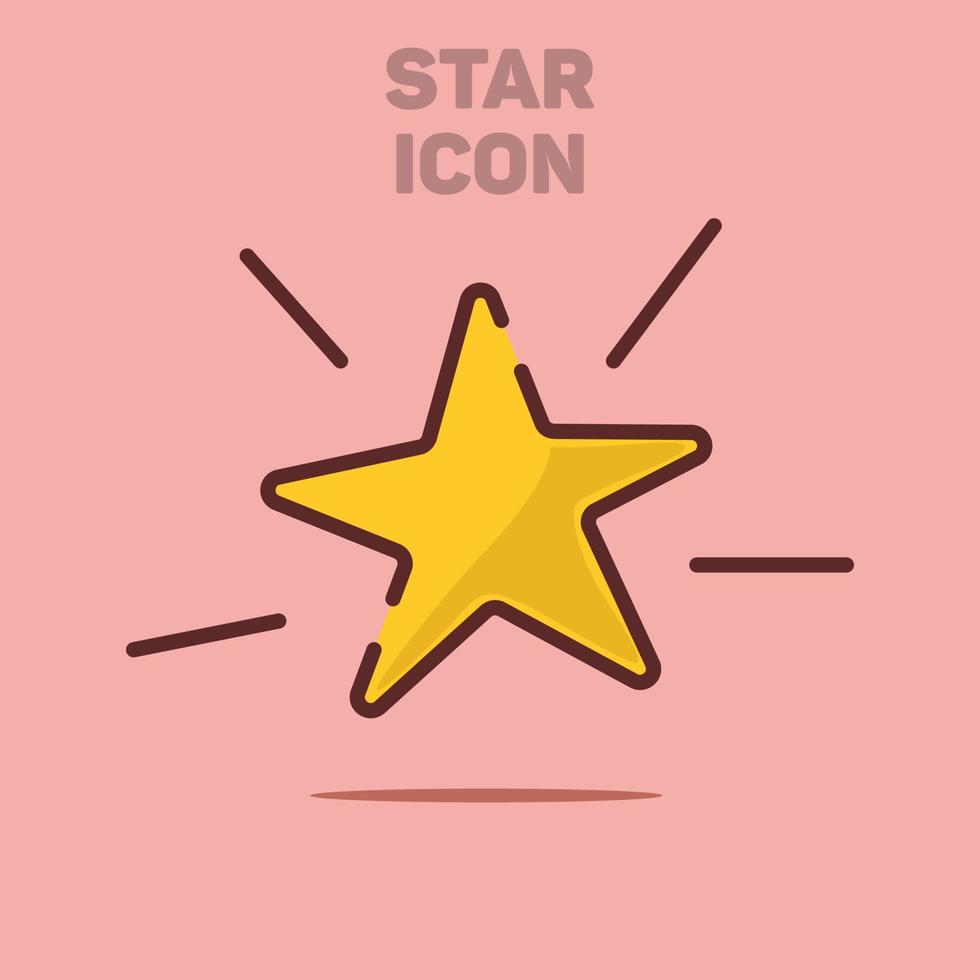 Fondo de ilustración de vector de icono de estrella plana aislada