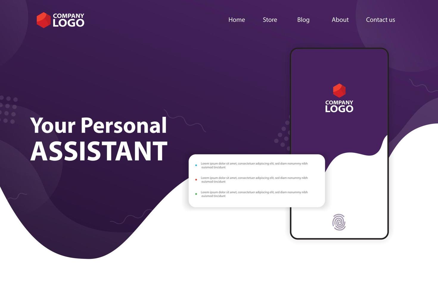 Mobile App Landing Page Vector Template Design