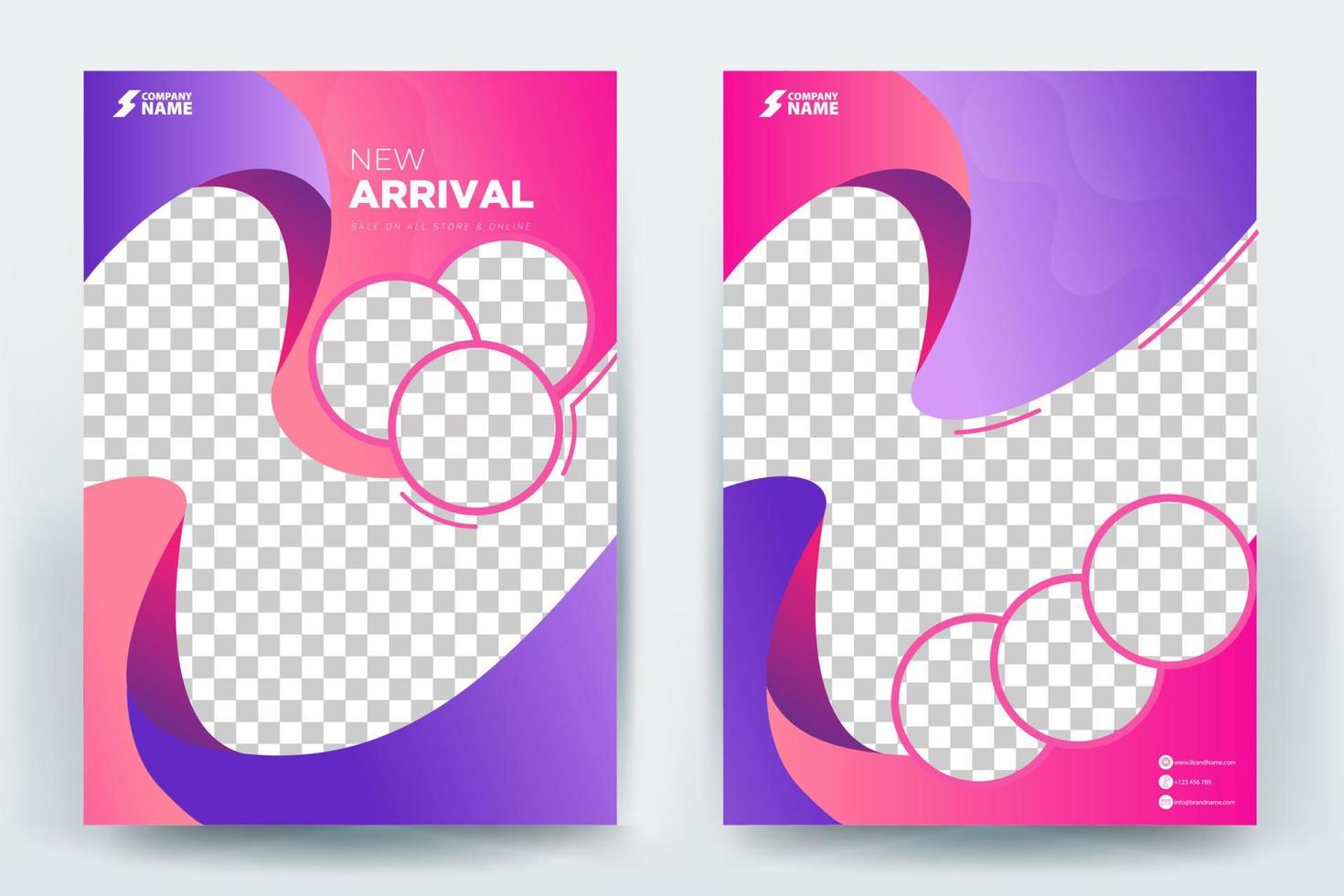 diseño de plantilla de vector de maqueta de folleto de doble pliegue abstracto