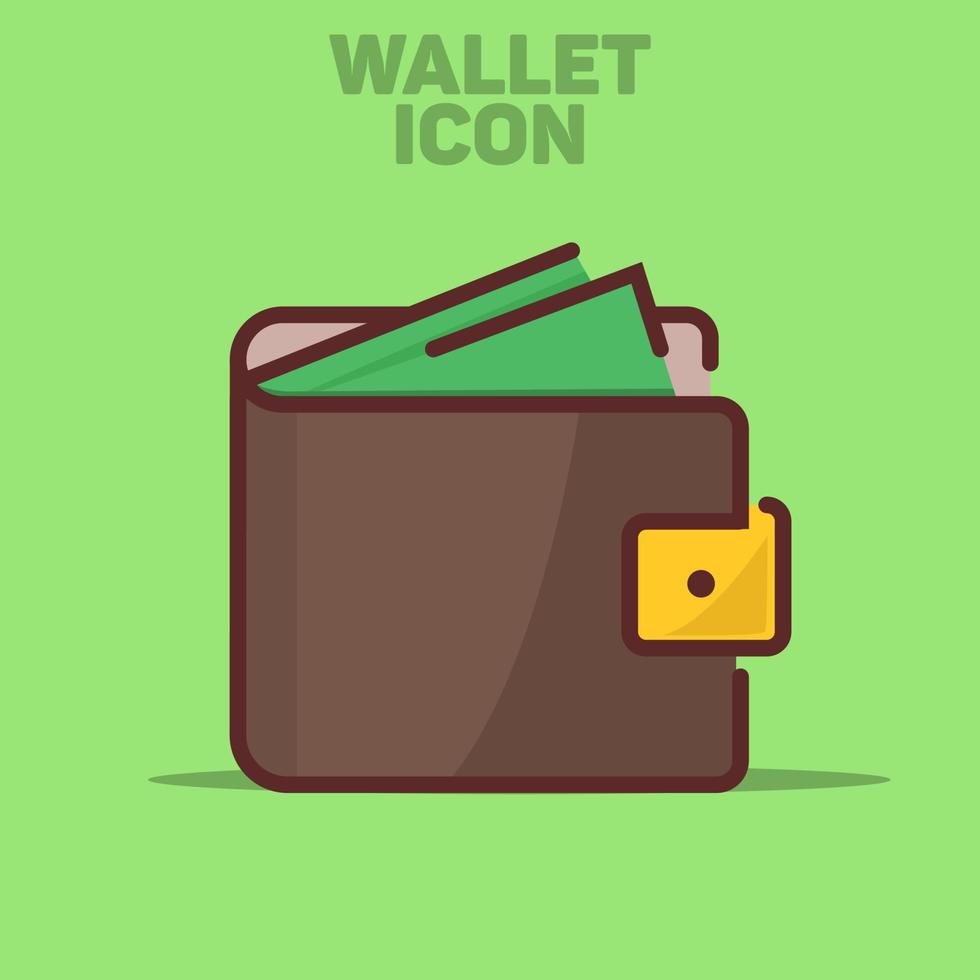 Isolated Wallet Icon Vector Illustration Green Background