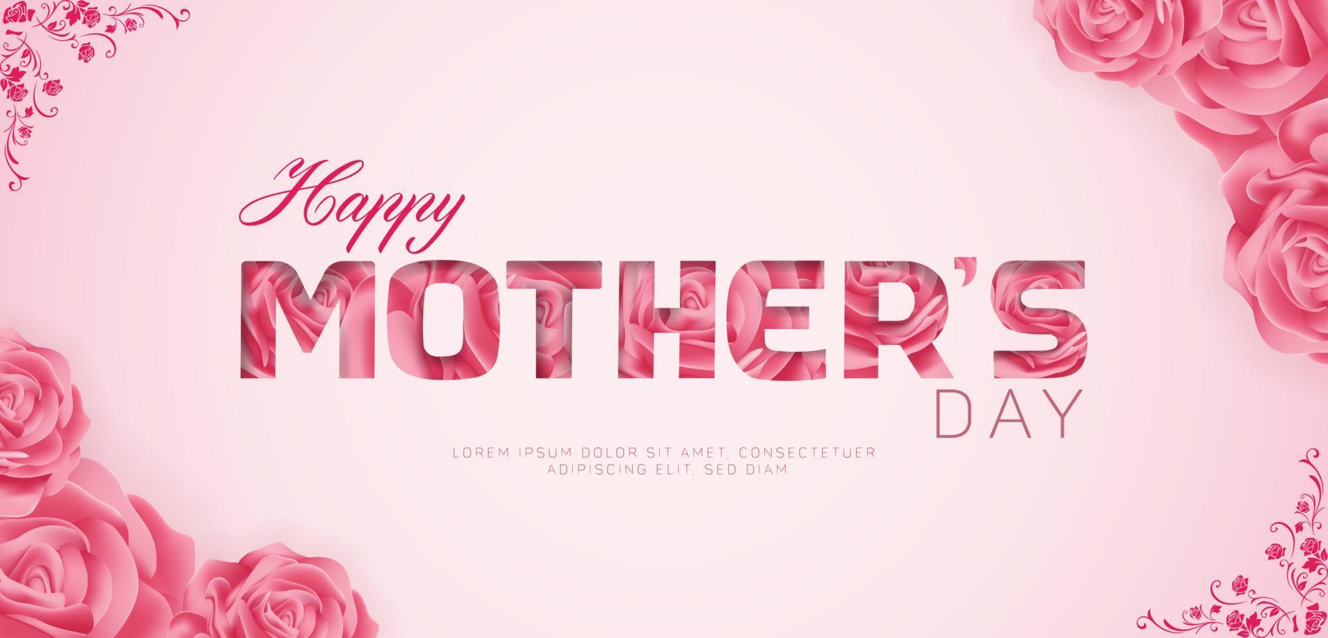Beautiful Happy Mothers Day Vector Banner ad design Template