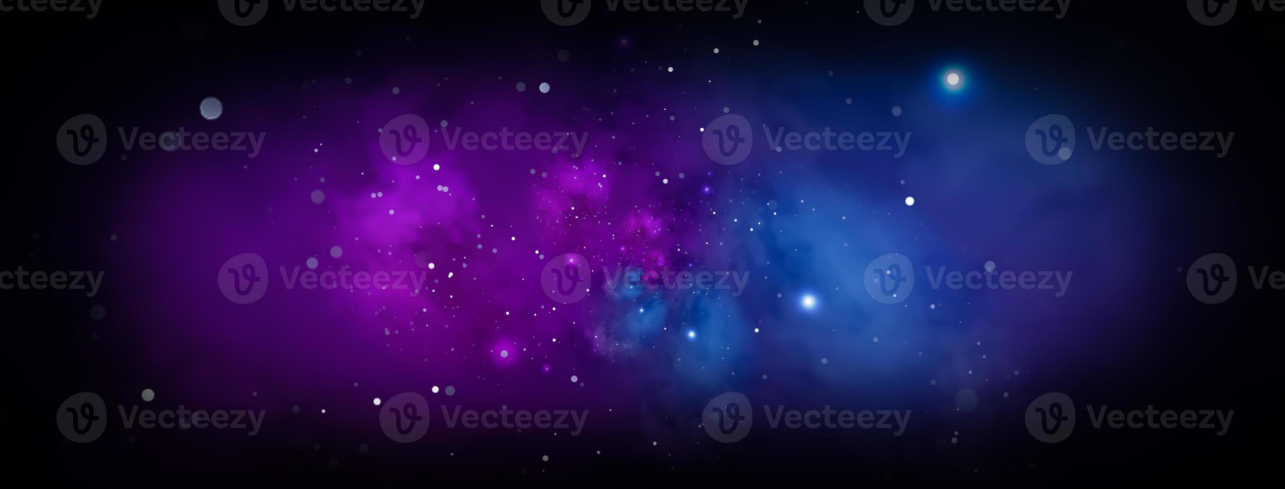 fondo profundo del espacio exterior con estrellas y nebulosas en azul y violeta foto