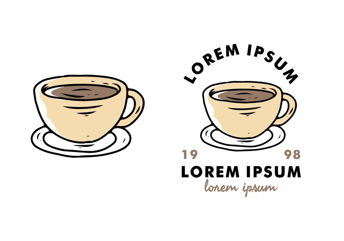 dibujo de ilustración de taza de café marrón vector