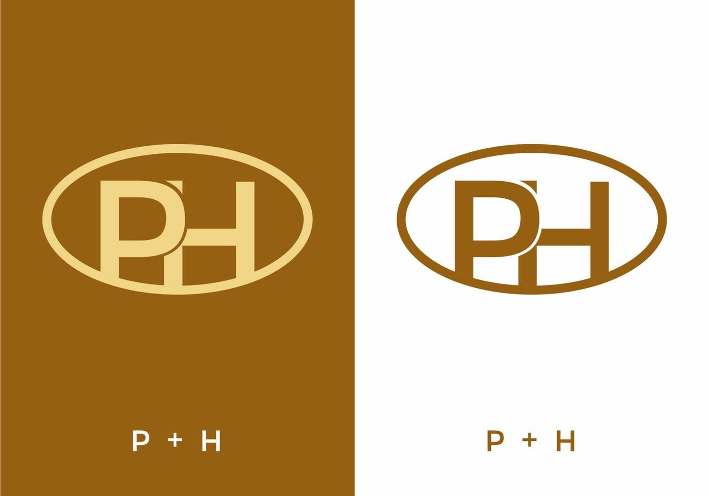 Brown color of PH initial letter vector