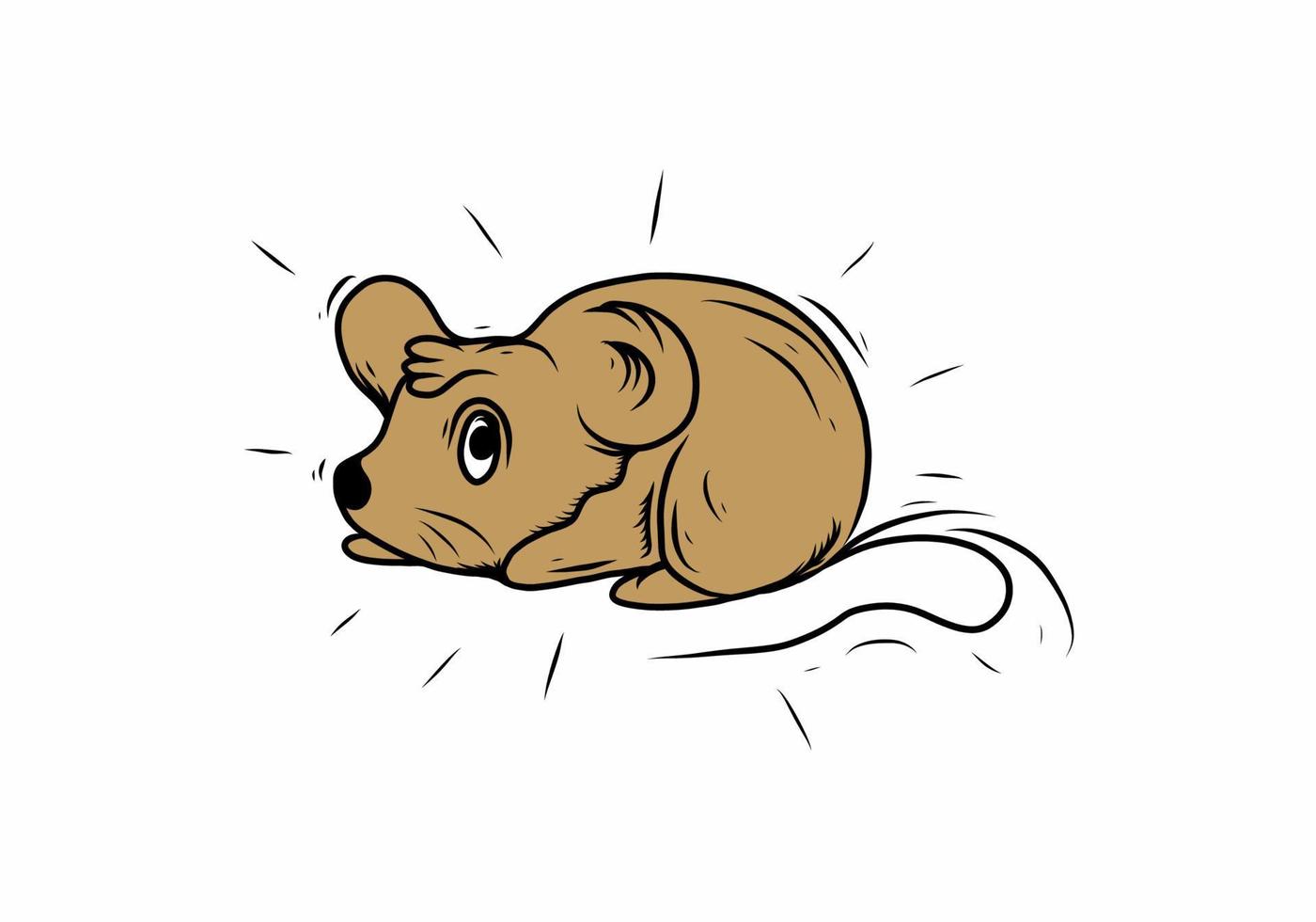 Brown color of mouse illustration drawing vector