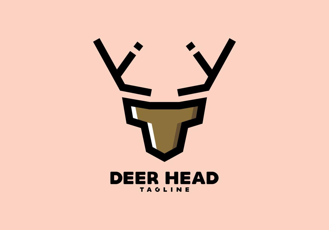 Stiff art style of deer head vector