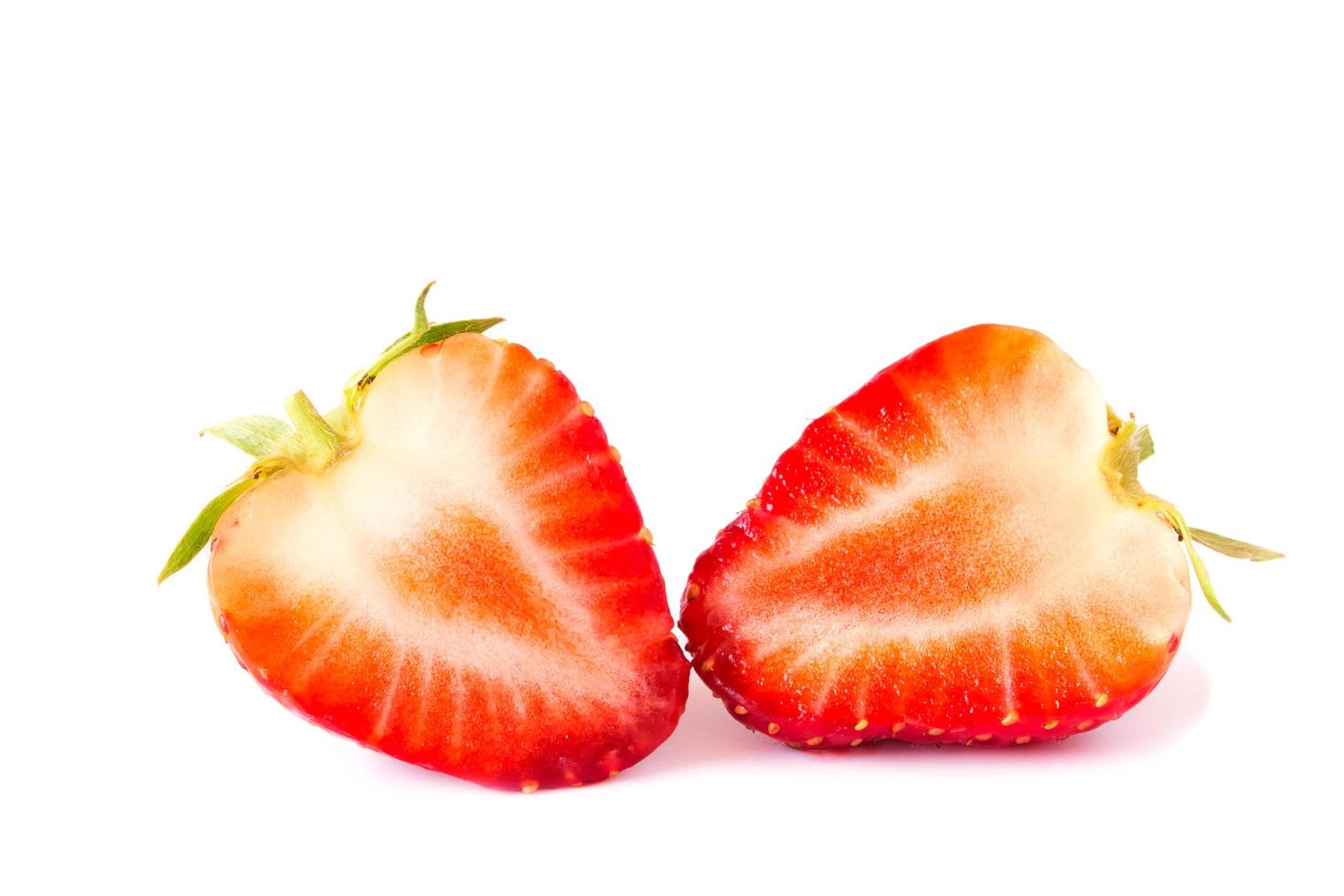 Fresh strawberries isolated on white background photo
